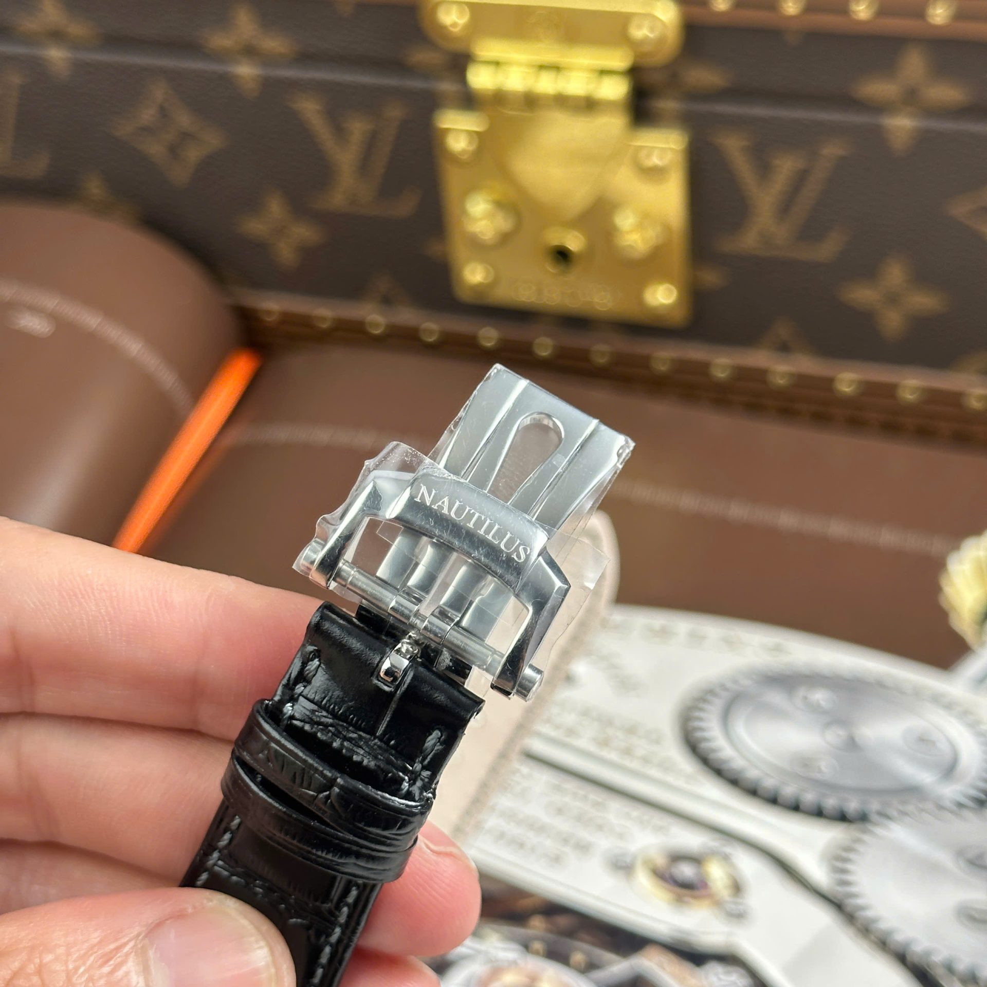Patek Philippe Nautilus 5712 Copies Watches Blue Dial Leather Strap PPF Factory Version 3 40mm