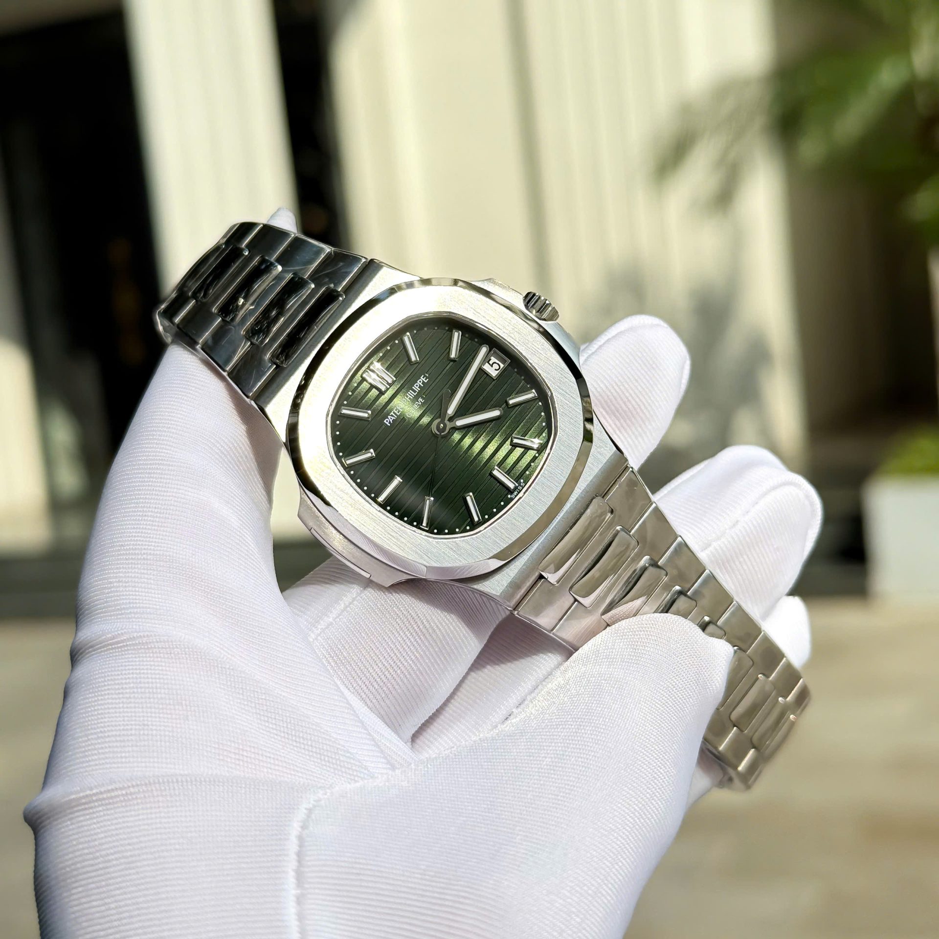Patek Philippe Nautilus 5711 Clone Watches Green Dial Metal Wire Custom BBF Factory 40mm