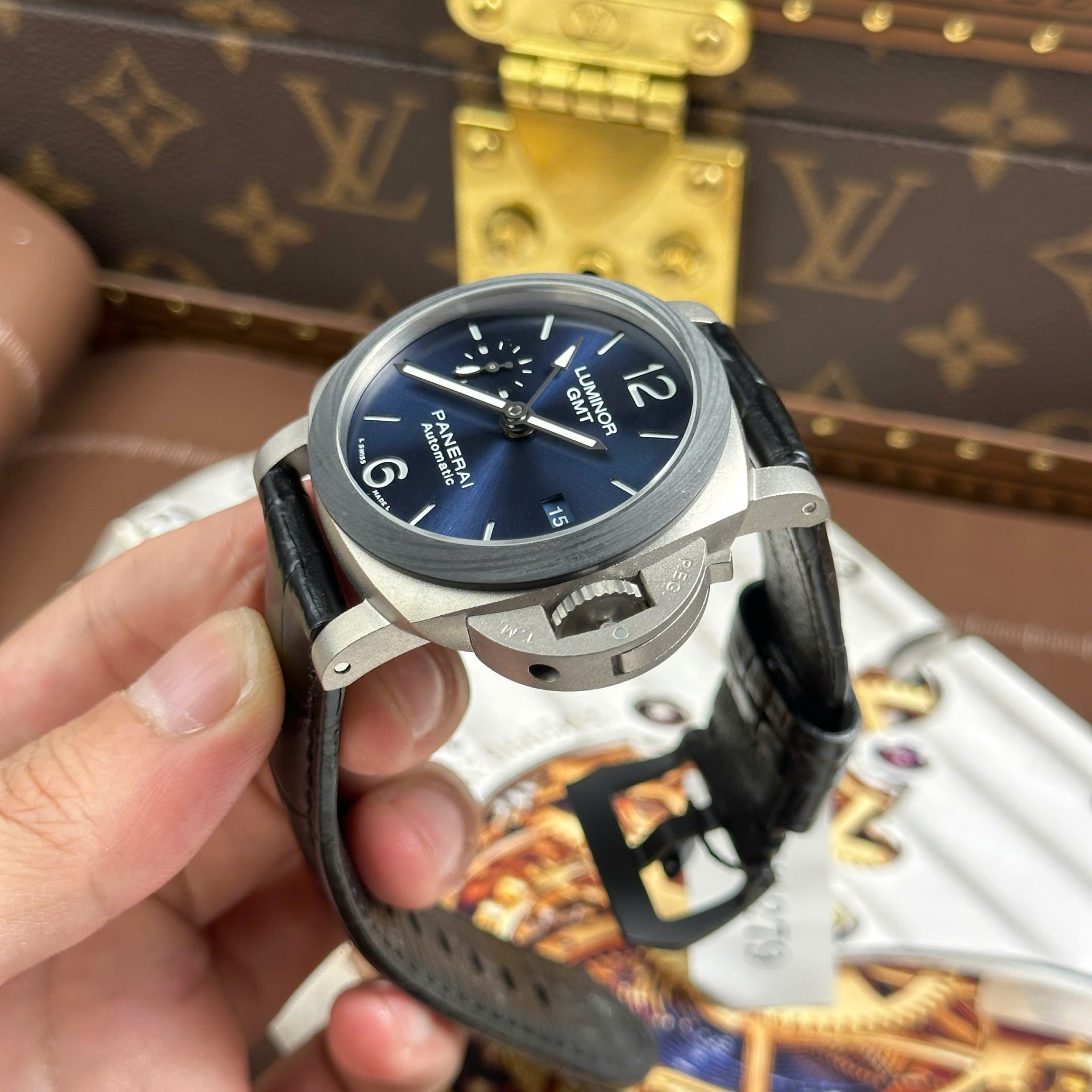Panerai Luminor GMT PAM1279 Replica Watches Automatic Movement Leather Strap VS Factory 42mm