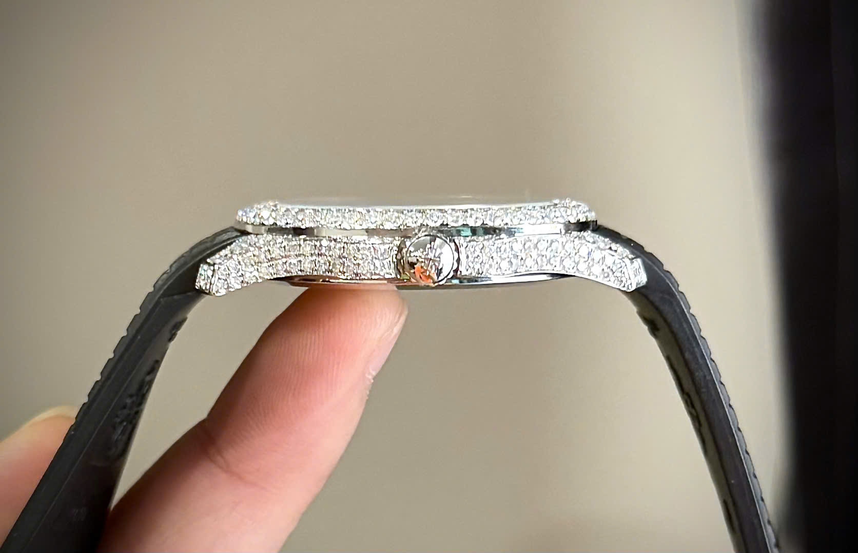 Patek Philippe Aquanaut 5167 Dial Gray Replica Watch Custom Moissanite Diamonds 40mm