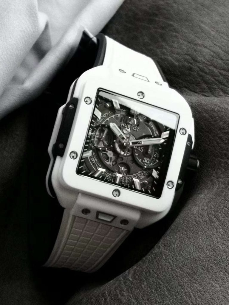 Hublot Replica 1:1 Watch Square White Ceramic Bang Unico Chronograph Factory BBF 42mm