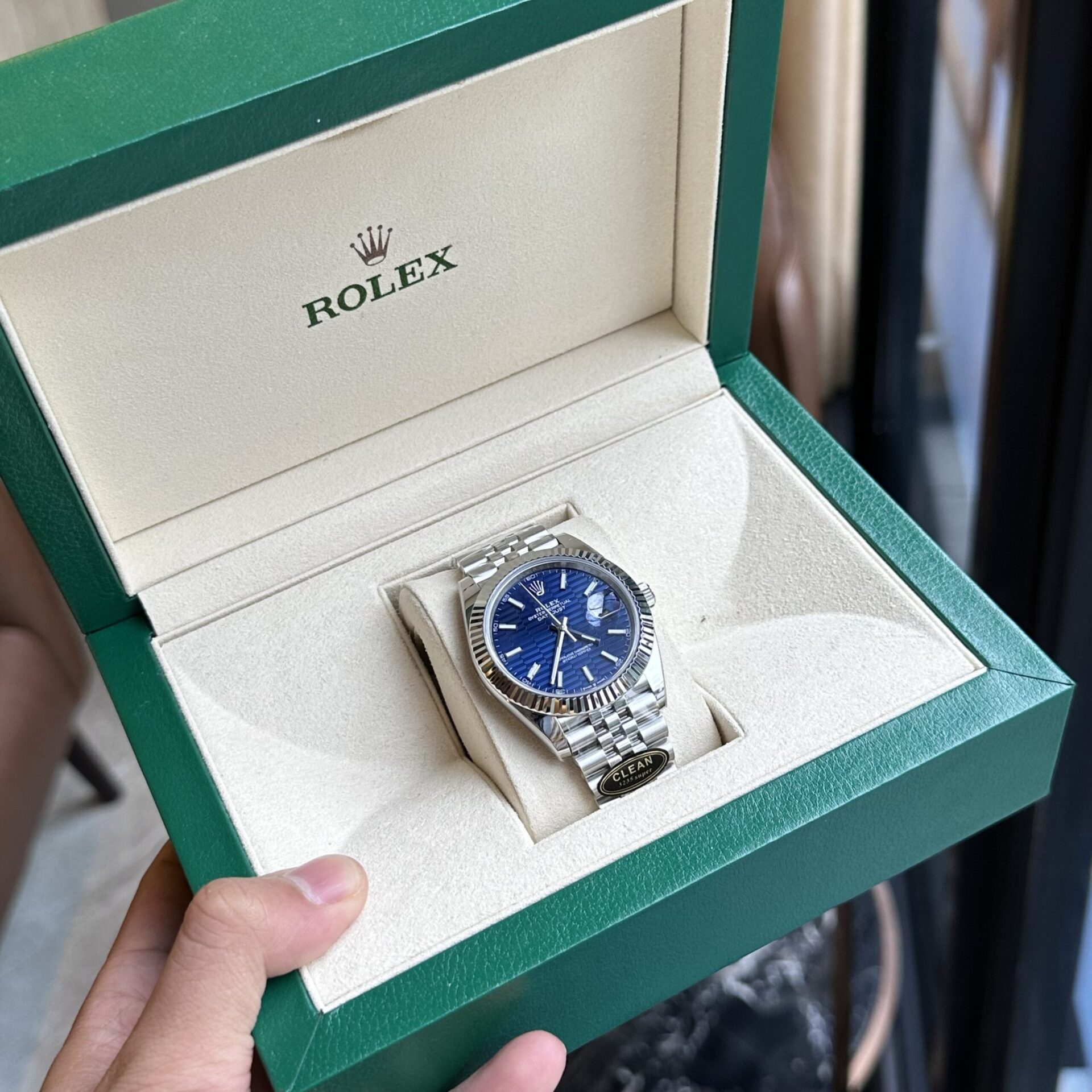 Rolex DateJust 126334 Replica 1:1 Watch Fold Blue Dial Clean 41mm