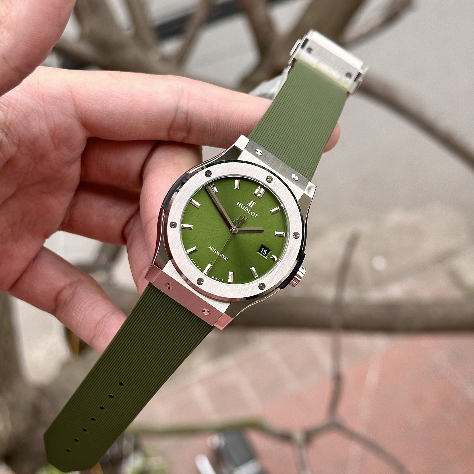 Hublot Replica 11 Watch Classic Fusion Green Dial Factory JJ+ 42mm