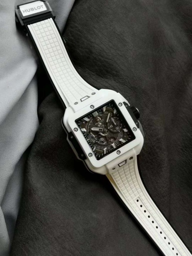 Hublot Replica 1:1 Watch Square White Ceramic Bang Unico Chronograph Factory BBF 42mm