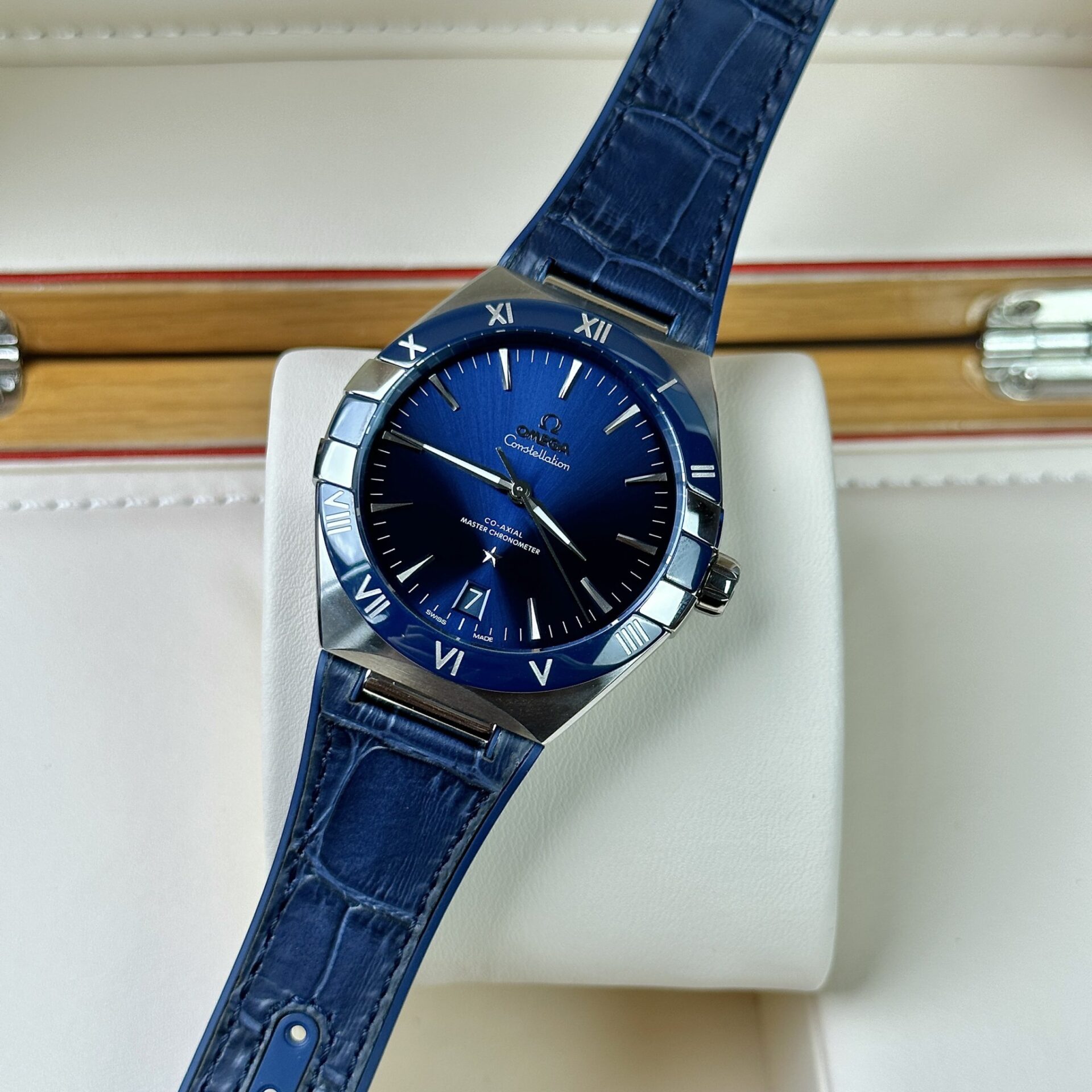 Omega Replica 1:1 Watch Constellation Blue Leather Strap VS Factory 41mm