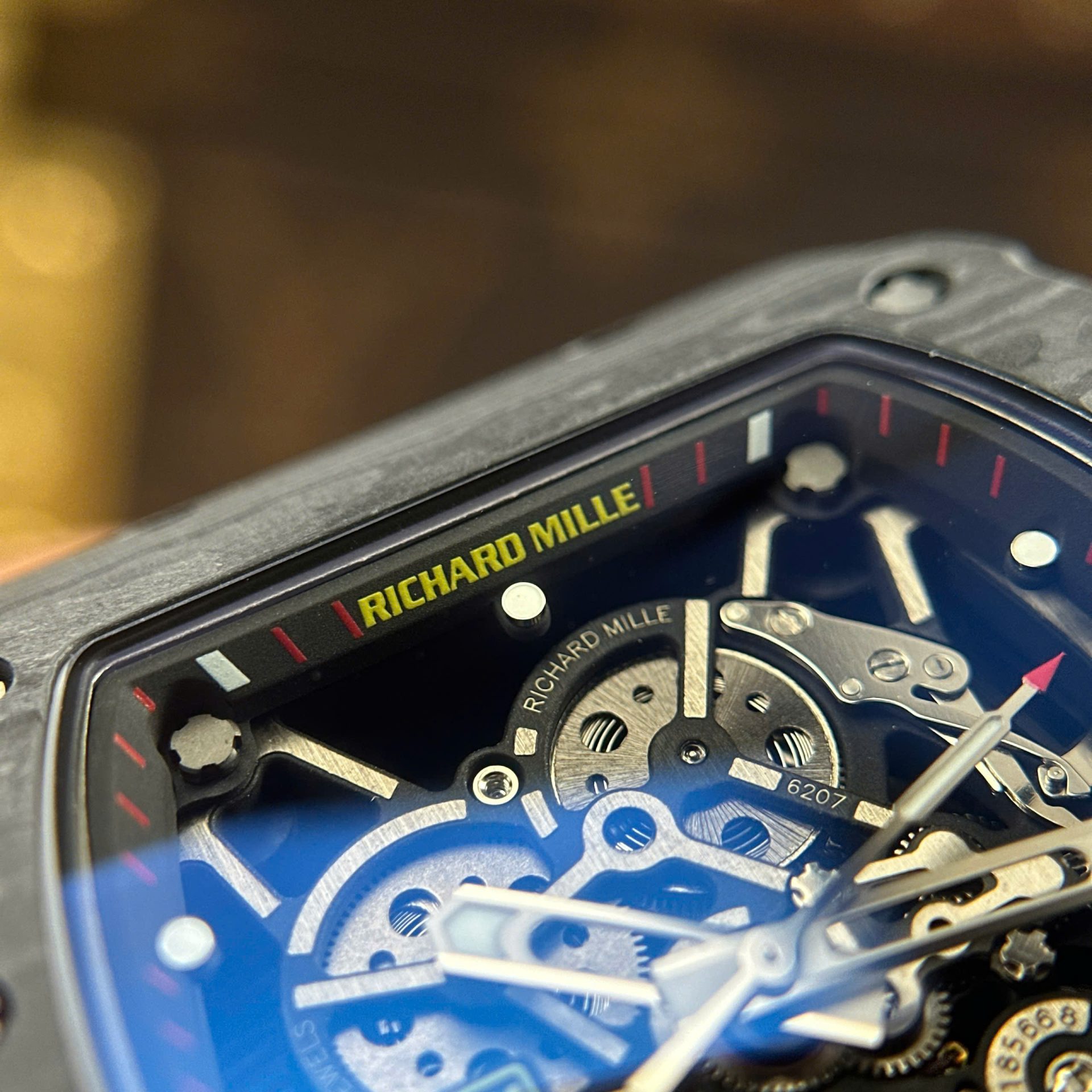Richard Mille RM35-01 Rafael Nadal Carbon NTPT Best Copies Watches White Rubber Strap ZF Factory 49,9x43mm