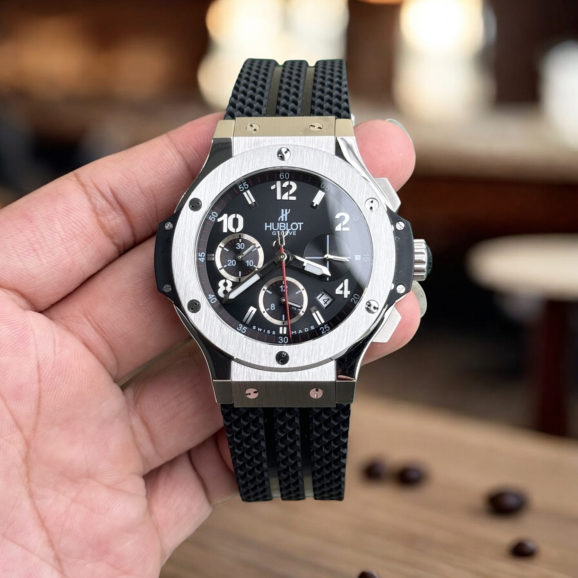 Hublot Replica 11 Watch Big Bang Chronograph Face Black Titanium Automatic 44mm