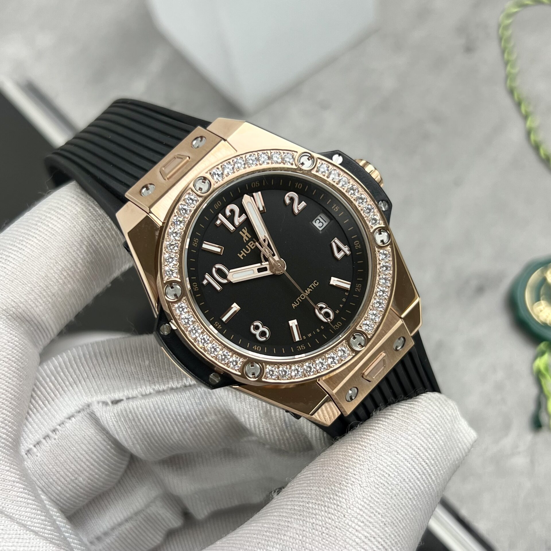 Hublot Replica 1:1 Watch Big Bang One Click King Gold Diamond Bezel HBF 39mm