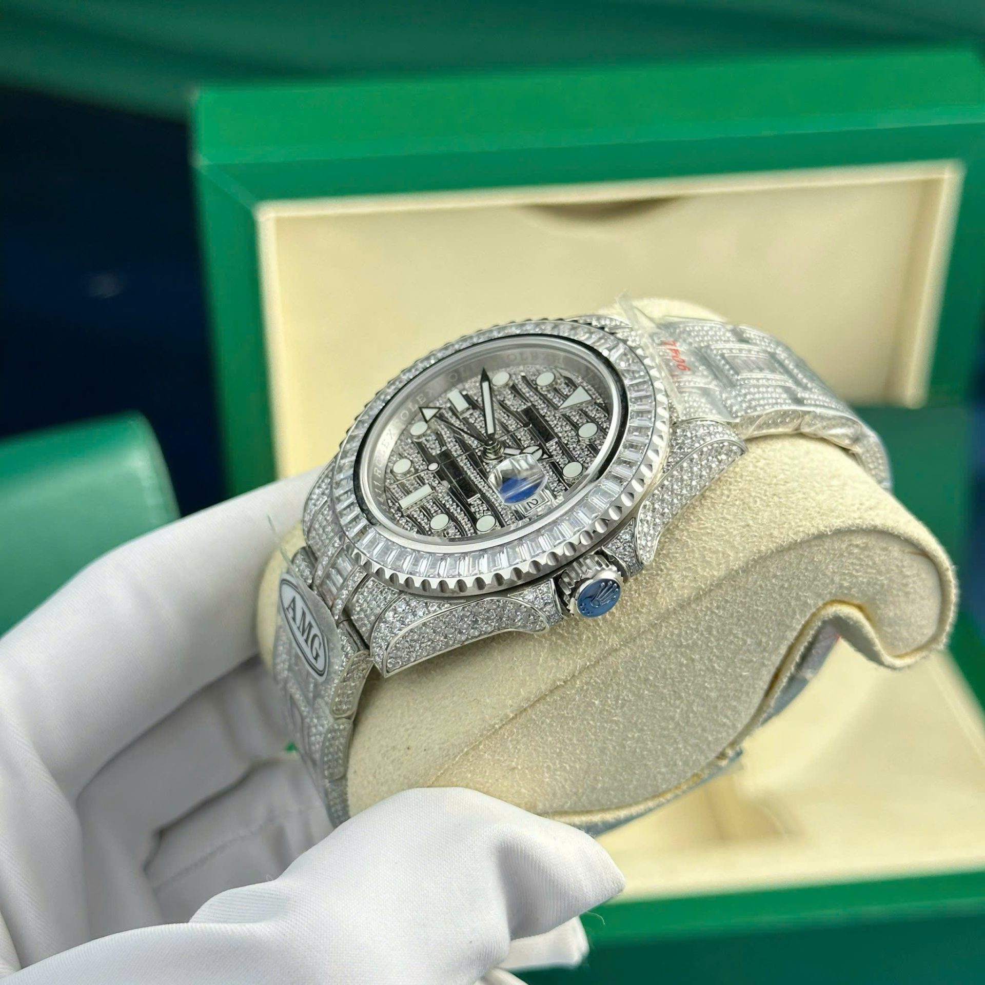 Rolex GMT-Master II Copies Watch Full Stone CZ AMG Factory 40mm