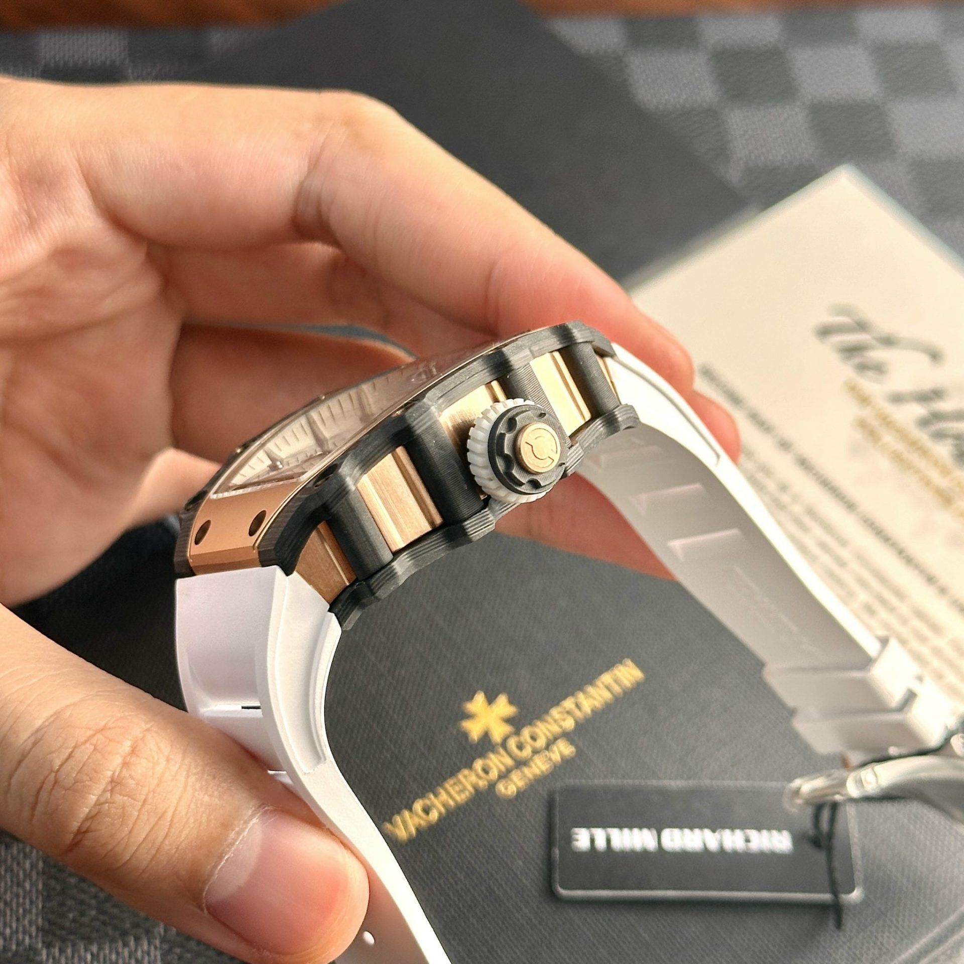 Richard Mille RM21-01 Tourbillon Replica Highest Quality White Rubber Strap 45mm