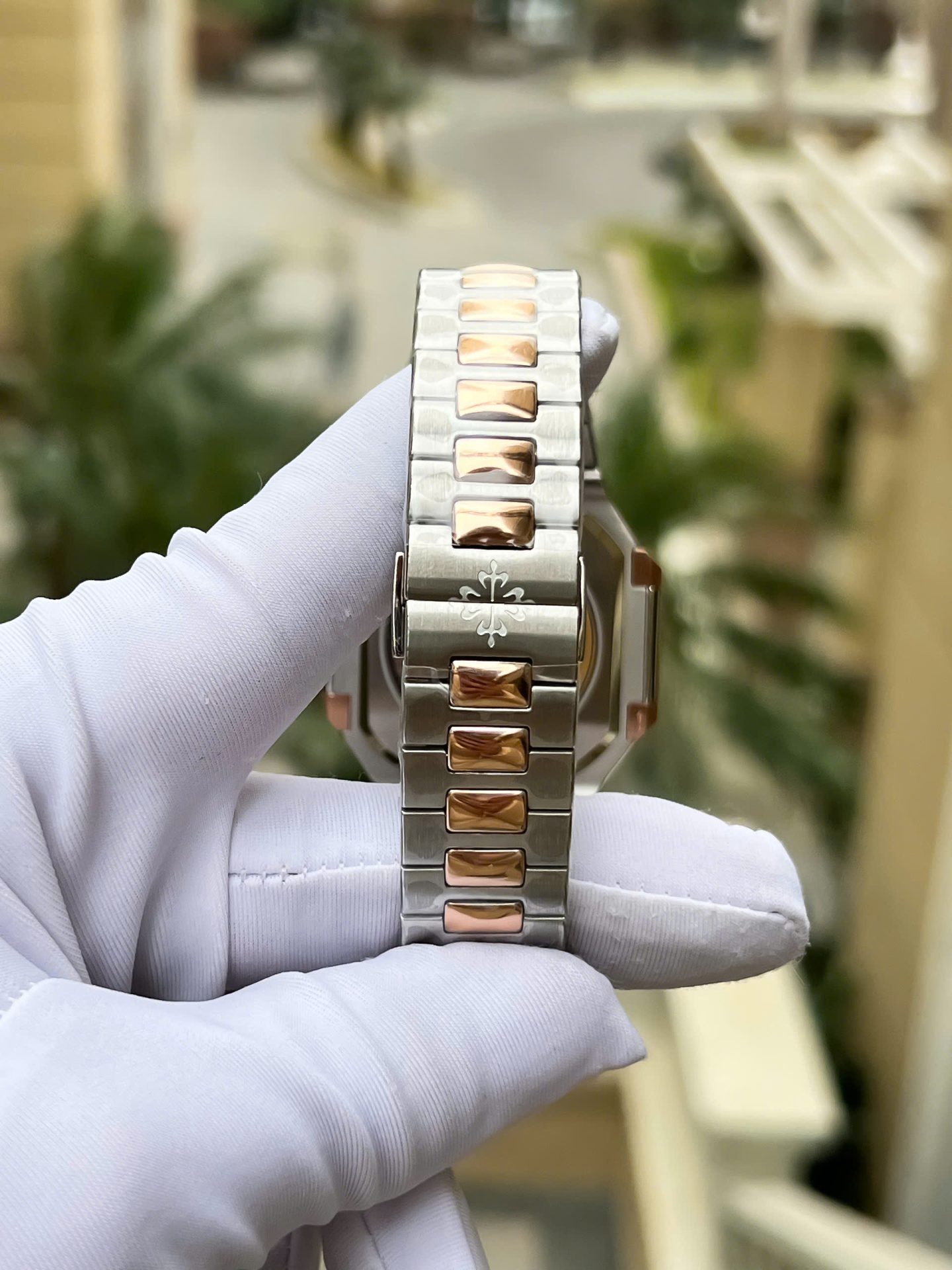 Patek Philippe Cubitus 5821 Demi Rose Gold Replica 11 Watch Dial Square Chocolate 45mm