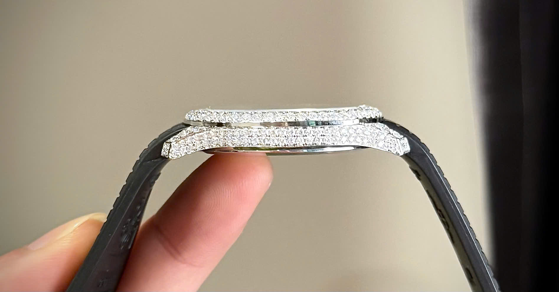 Patek Philippe Aquanaut 5167 Dial Gray Replica Watch Custom Moissanite Diamonds 40mm