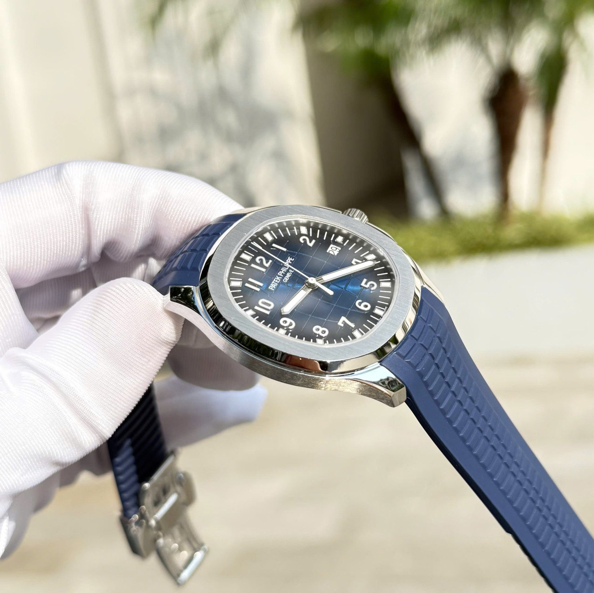 Patek Philippe Aquanaut 5168 Knock Off Watches Blue Dial Rubber Strap Custom BBF Factory 42,2mm