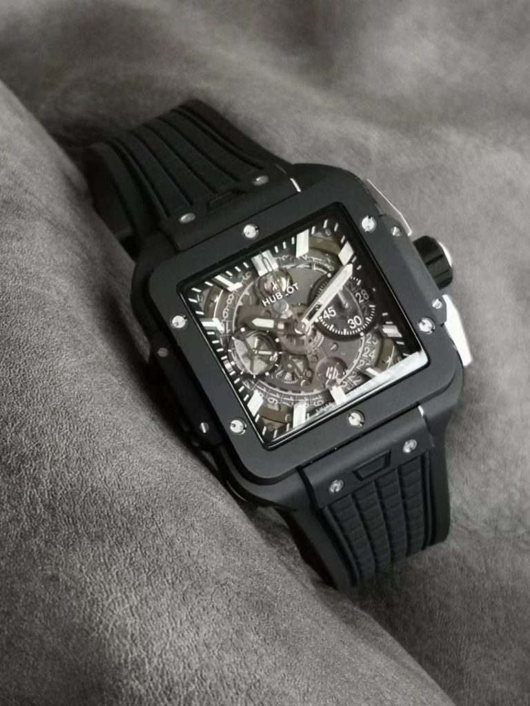 Hublot Replica 1:1 Watch Black Ceramic Square Bang Unico Chronograph 42mm