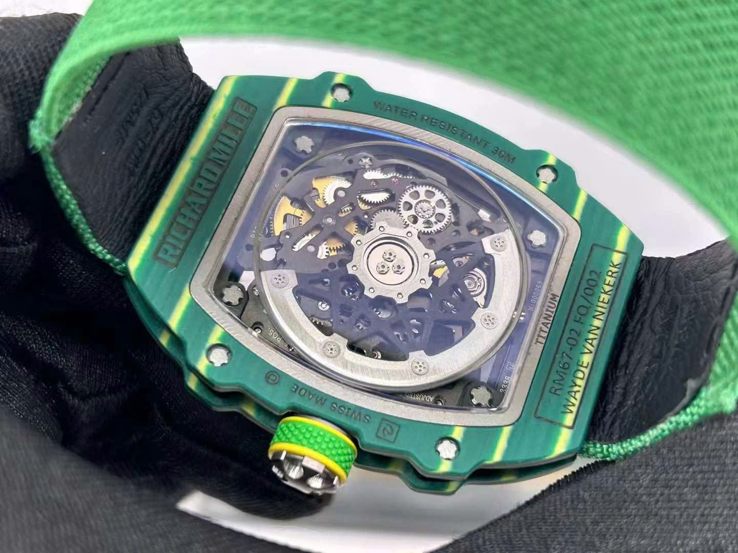 Richard Mille RM67-02 Green Carbon Best Replica Watch Weight 37 Gram 38.7×47.52mm