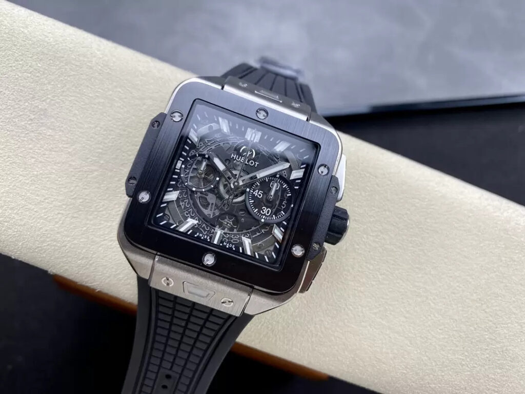 Hublot Replica 1:1 Watch Big Bang Square Titanium Black Ceramic Bezel 42mm