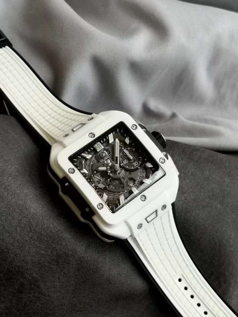 Hublot Replica 1:1 Watch Square White Ceramic Bang Unico Chronograph Factory BBF 42mm