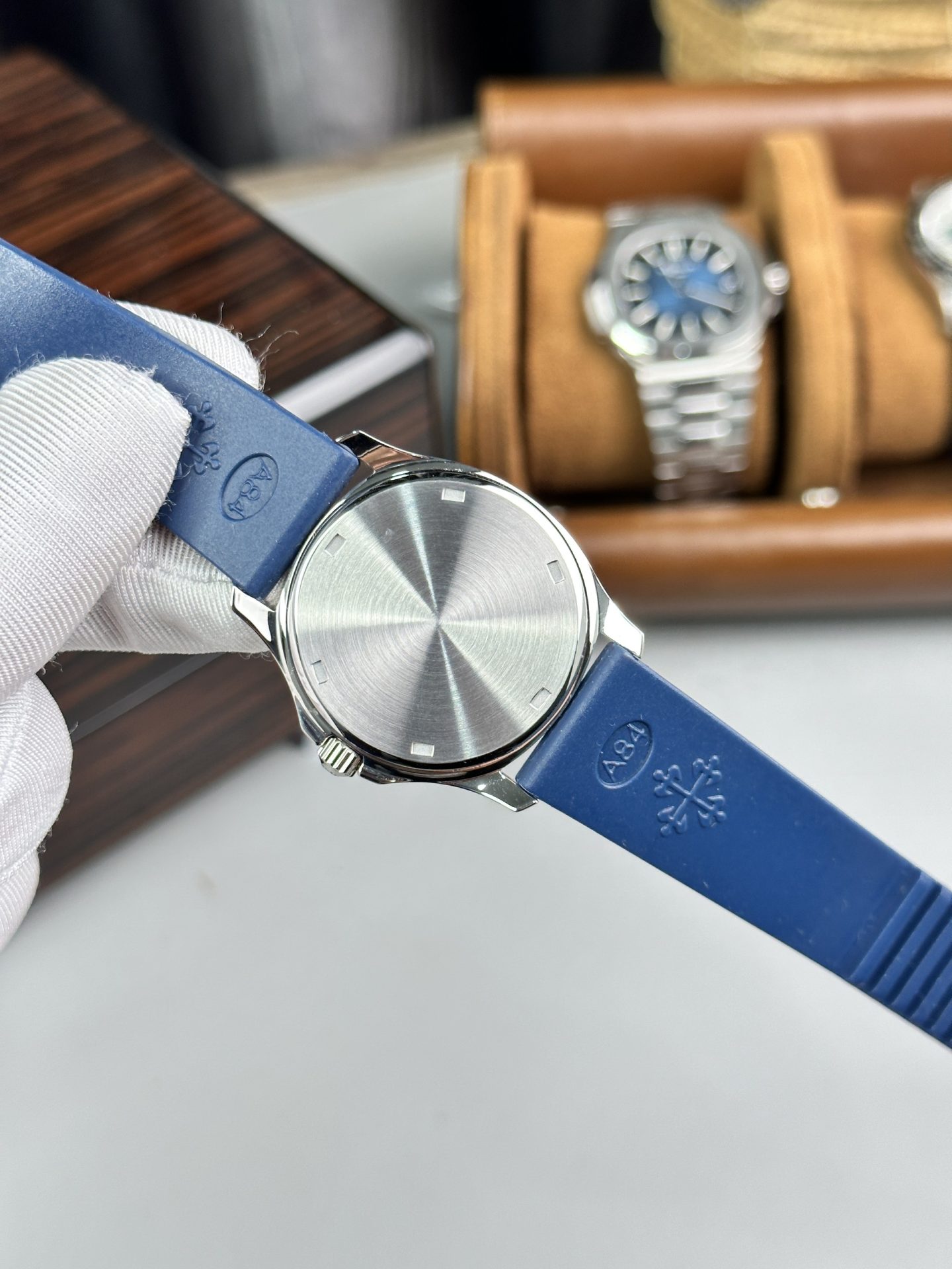 Patek Philippe Replica Watch Aquanaut 5067A Blue Dial With Stone Benzene PPF 35.6mm