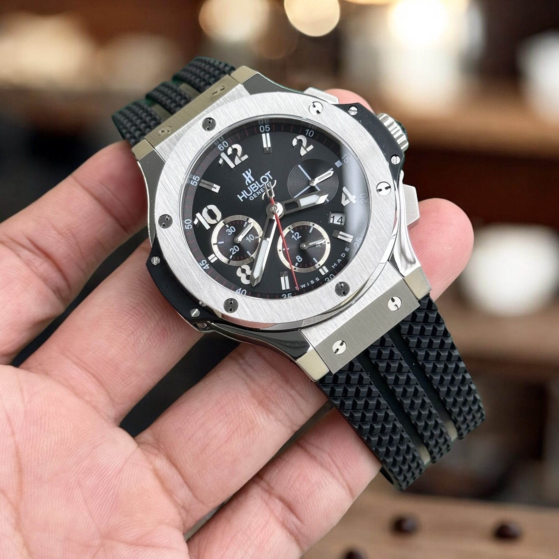 Hublot Replica 11 Watch Big Bang Chronograph Face Black Titanium Automatic 44mm