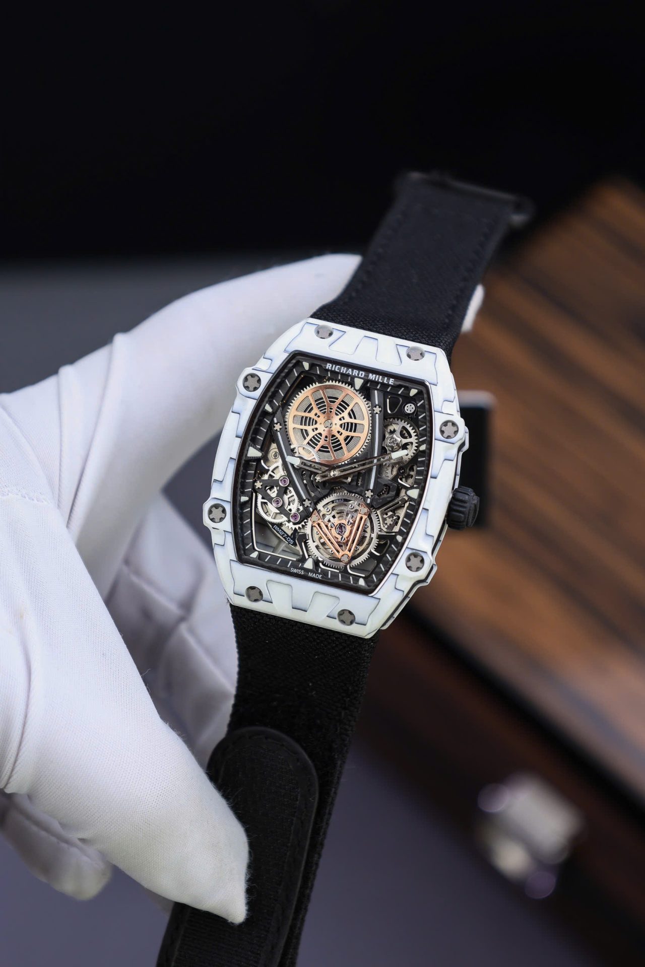 Richard Mille Replica Watches RM27-05 Rafael Nadal White Carbon 37.25×47.25mm