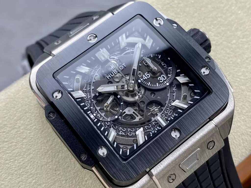Hublot Replica 1:1 Watch Big Bang Square Titanium Black Ceramic Bezel 42mm