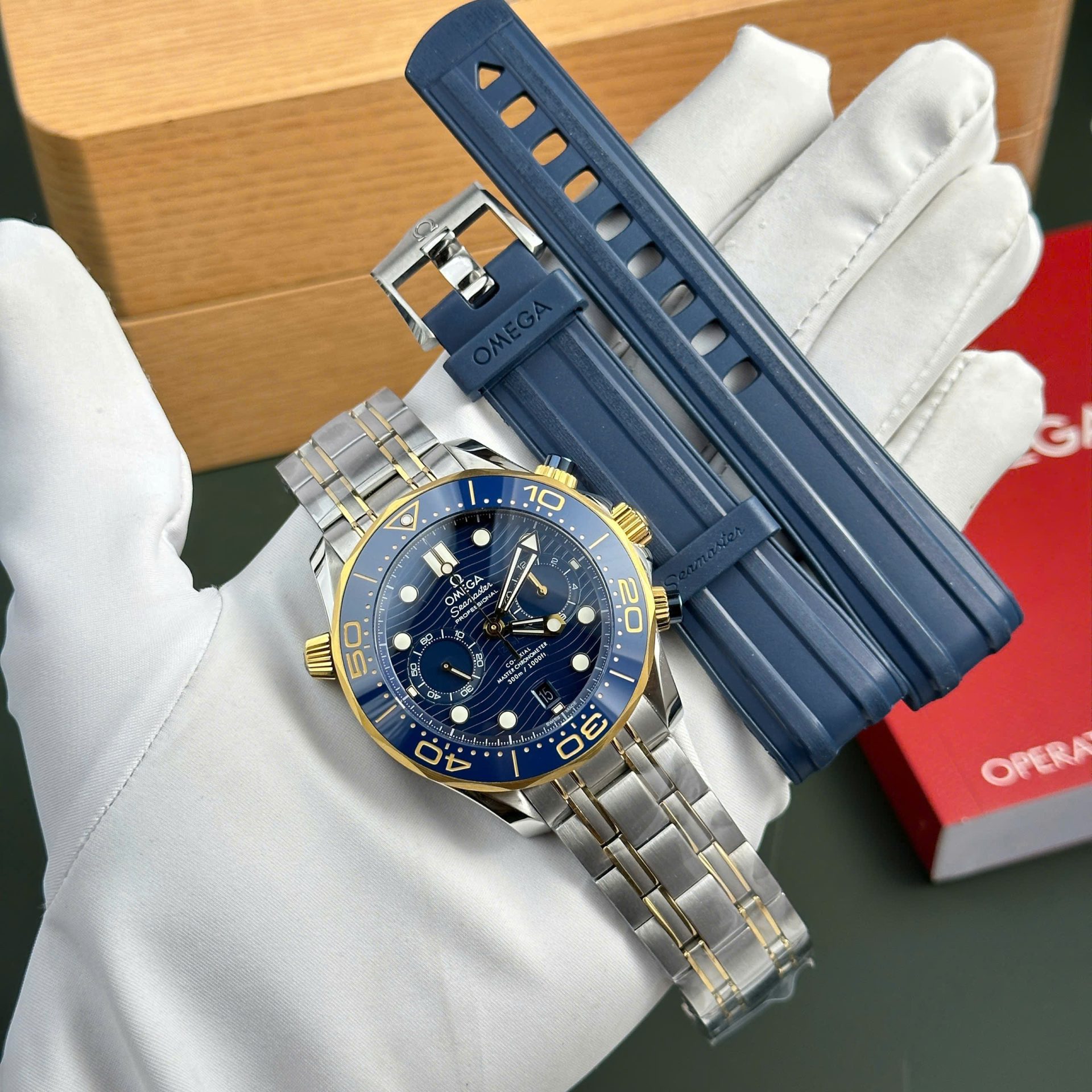Omega Seamaster Diver 300M Chronograph Replica 11 Watch Dial Blue N1 Factory 44mm