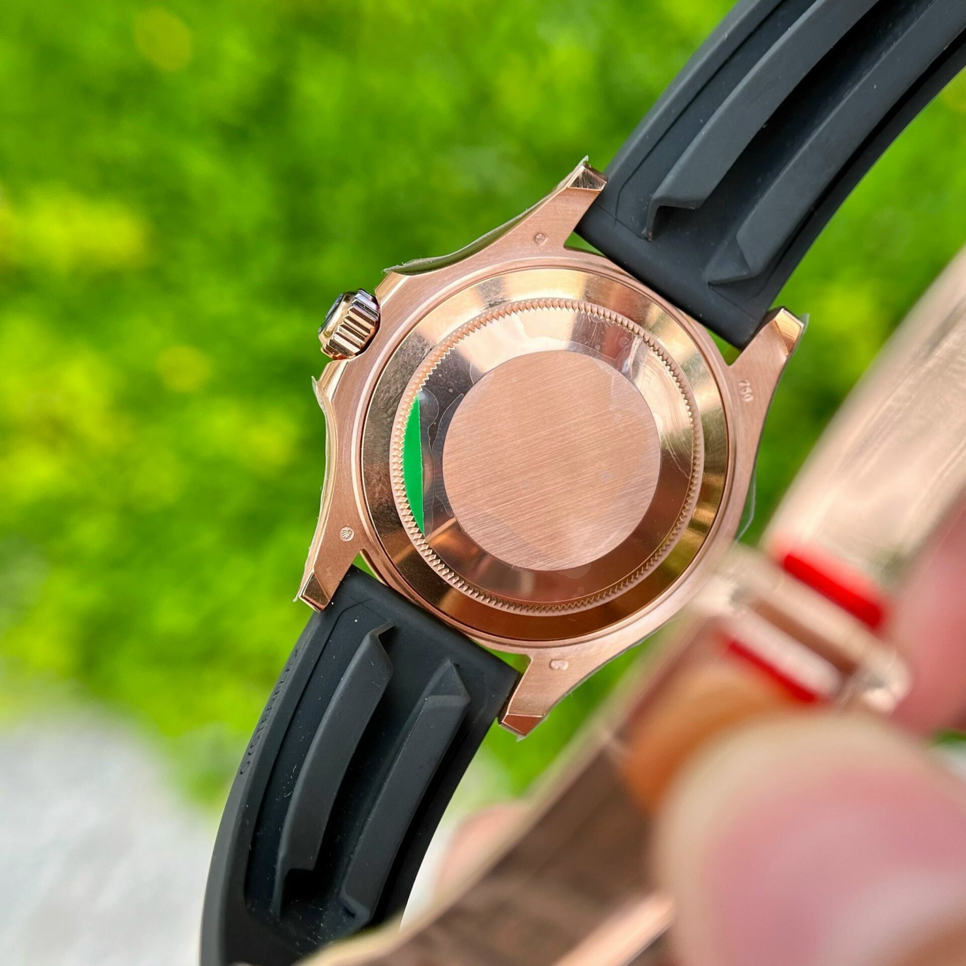 Rolex Replica 1:1 Watch Yacht-Master Rose Gold Plated Rubber Strap 40mm