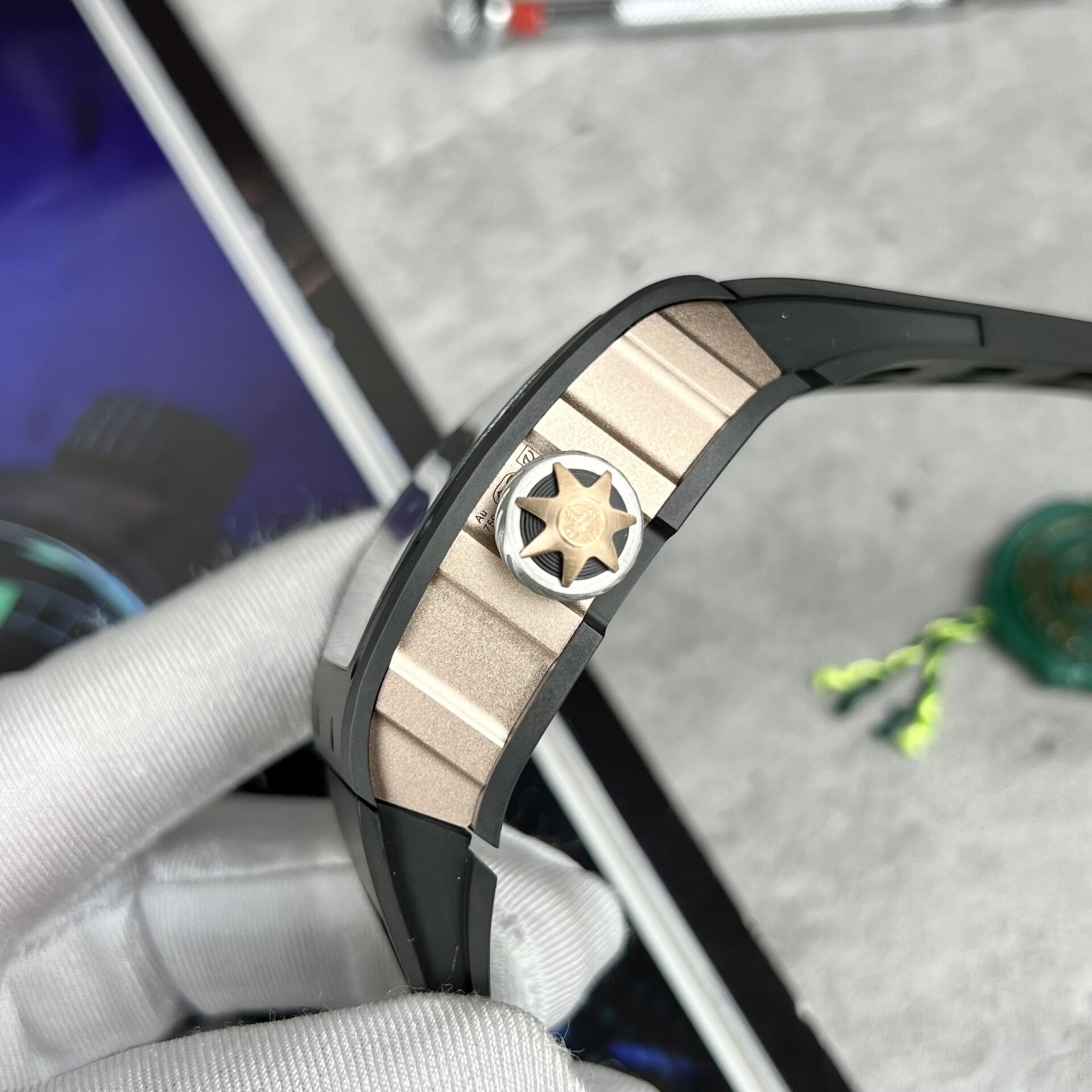 Richard Mille RM47 Best Replica Watch Black Rubber Strap Samurai Dial 42.7mm