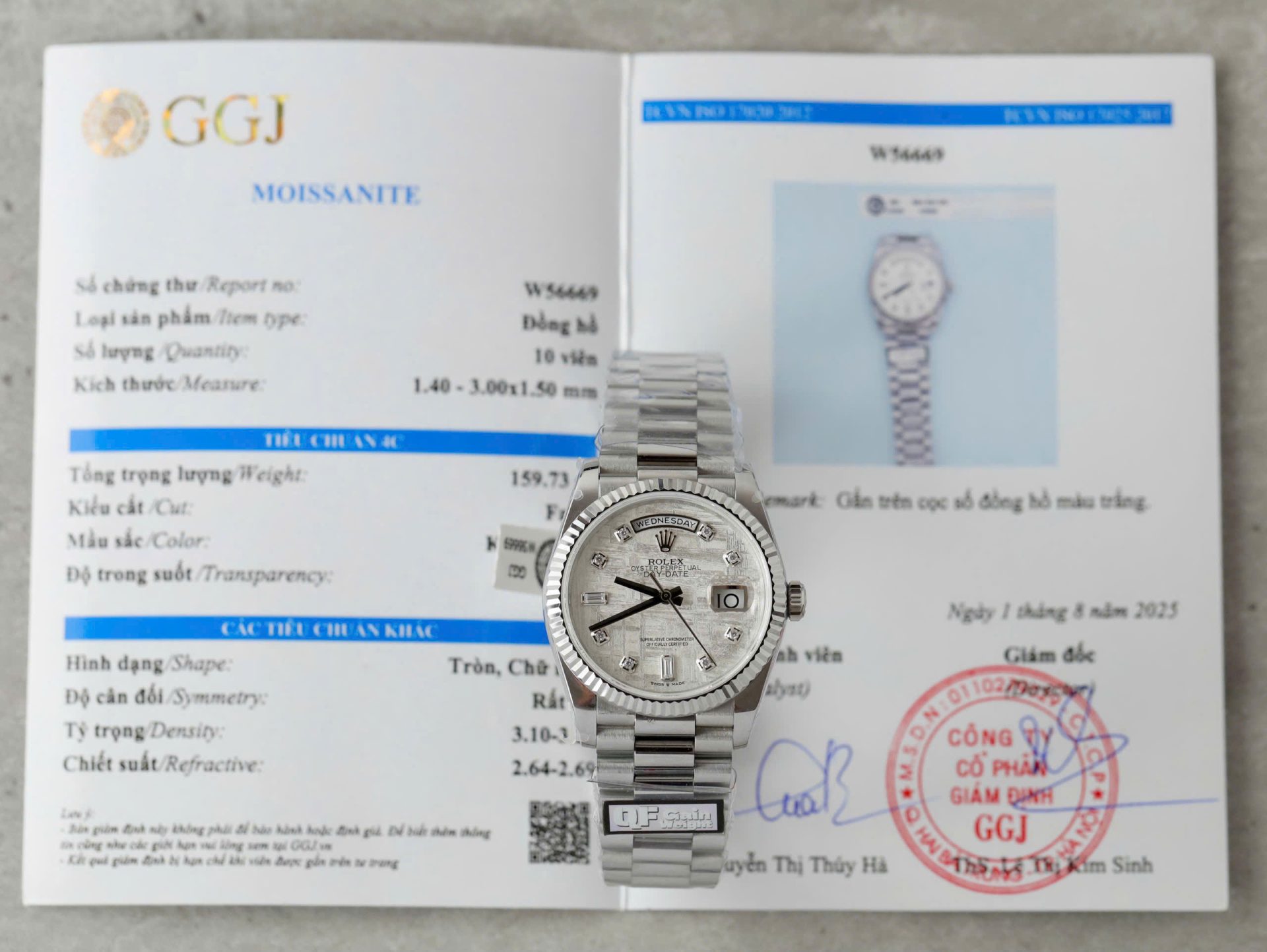 Rolex Day-Date Meteorite Dial Replica Watches Moissanite Diamonds Custom QF Factory 36mm