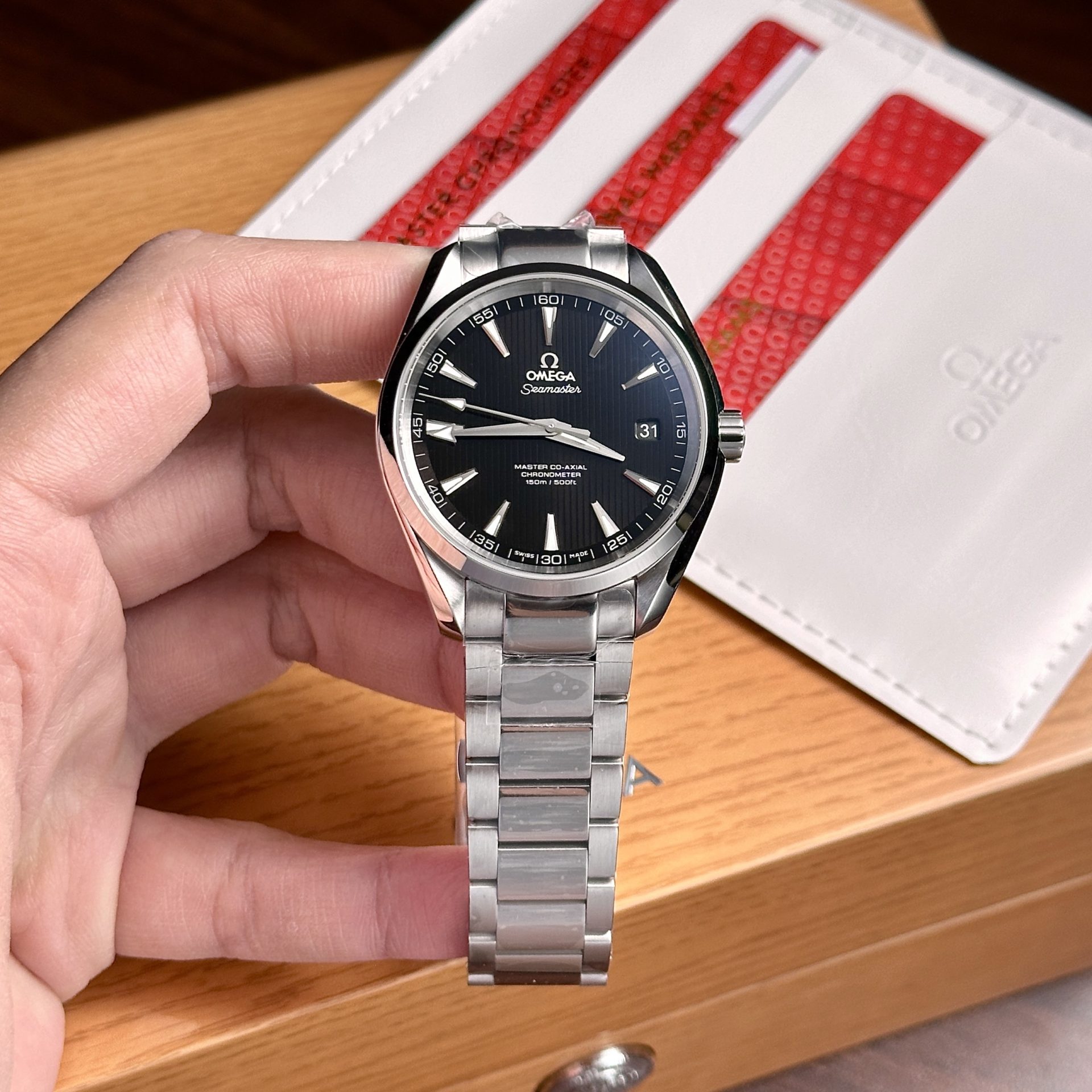 Omega Replica Watch Seamaster Co-Axial Aqua Terra Black Dial 41mm