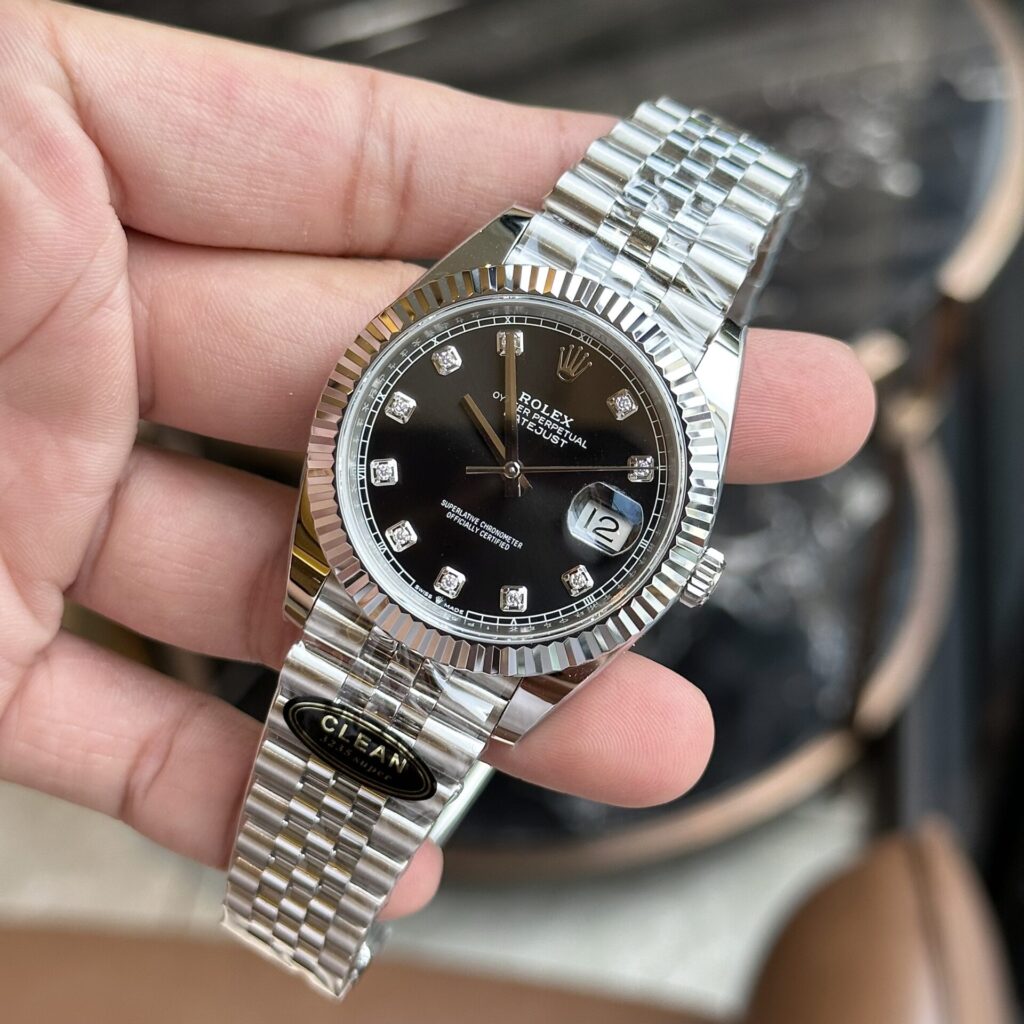 Rolex Replica 1:1 Watch Datejust 126334 Black Dial With Diamond Numbers Clean 41mm