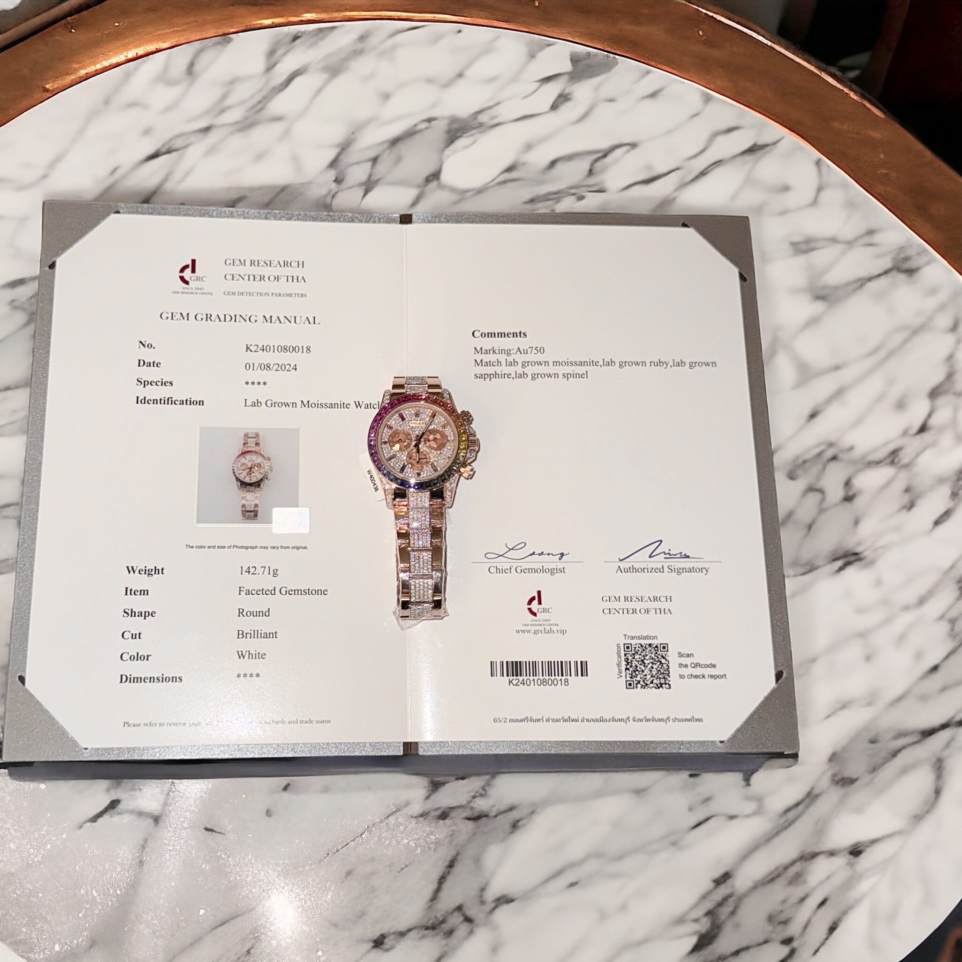 Rolex Daytona Rainbow Replica Watch Gold Wrapped + Ruby + Moissanite Diamonds 40mm