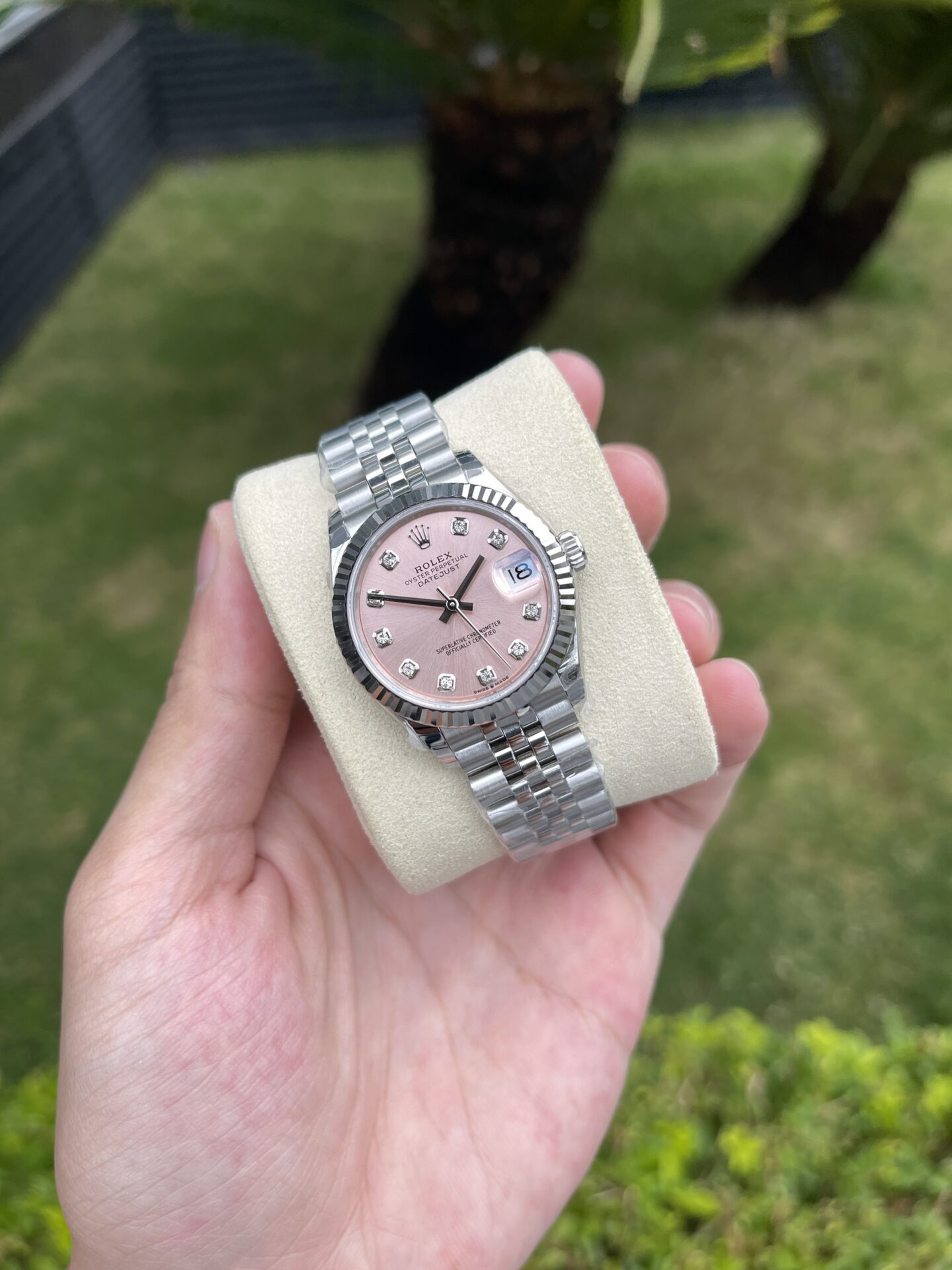 Rolex Replica Watch DateJust Women s Jubilee Strap Pink Dial EW Factory 31mm