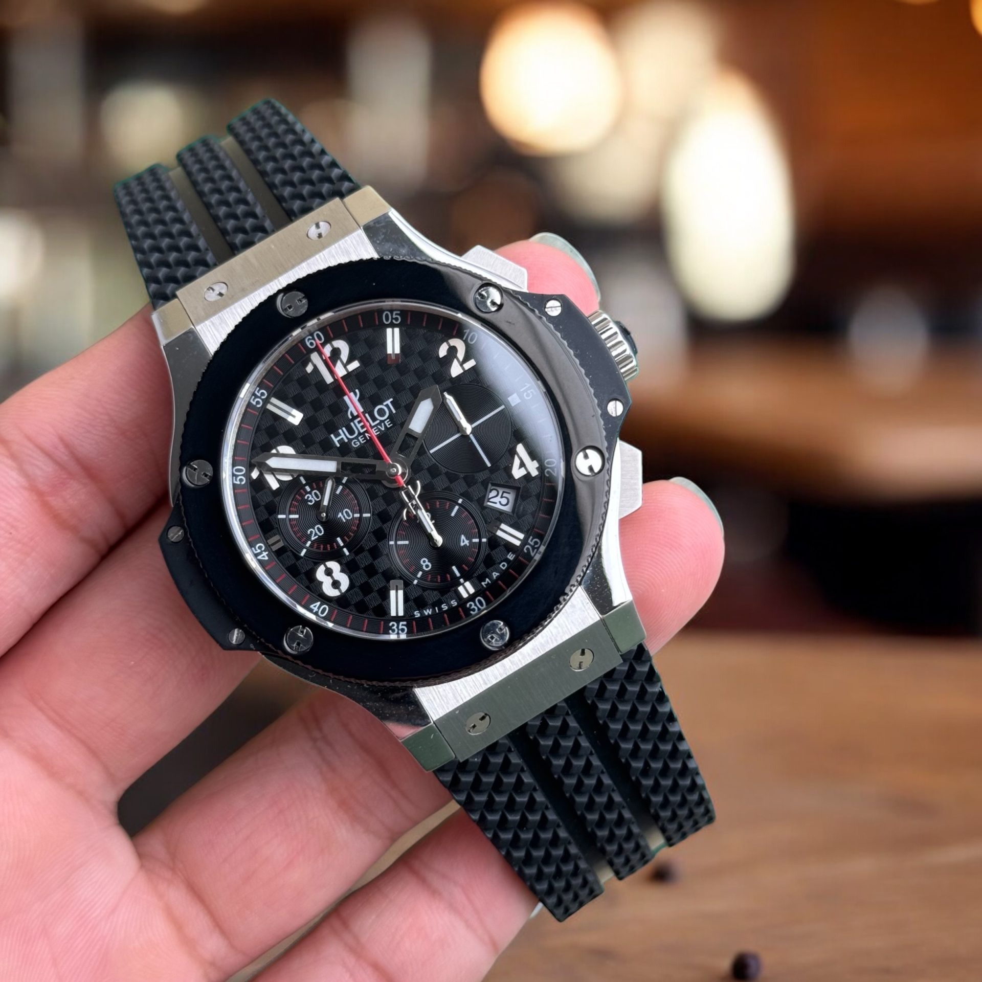 Hublot Replica 1:1 Watch Big Bang Chronograph Titanium Black Ceramic Bezel 44mm