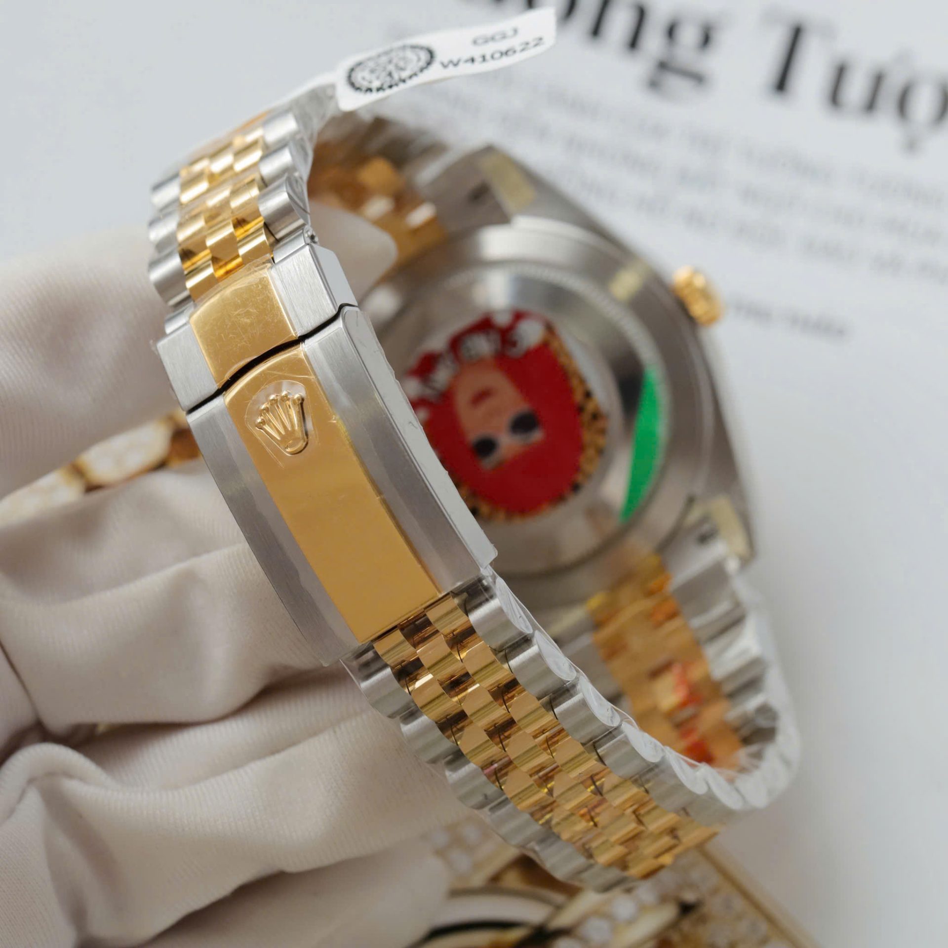 Rolex DateJust Replica Watches Black Dial Moissanite Diamonds Clean Factory 41mm