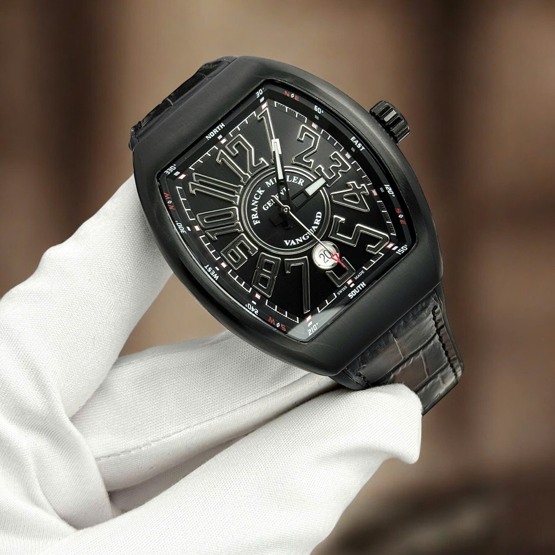 Franck Muller Good Imitation Watches Vanguard V45 Black Ceramic Automatic Movement ABF Factory 45mm