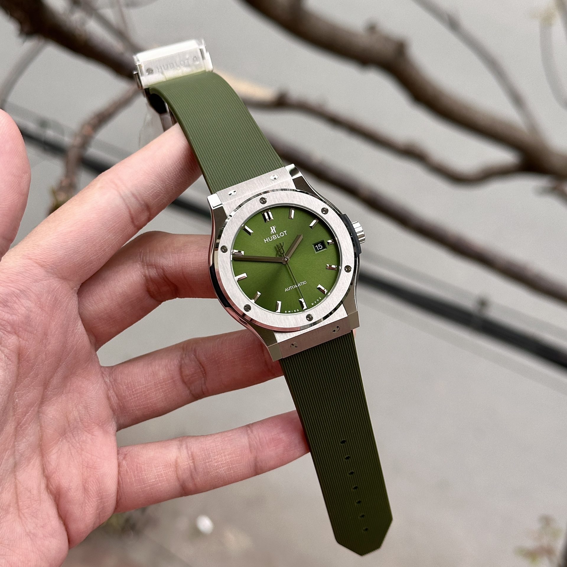 Hublot Replica 11 Watch Classic Fusion Green Dial Factory JJ+ 42mm