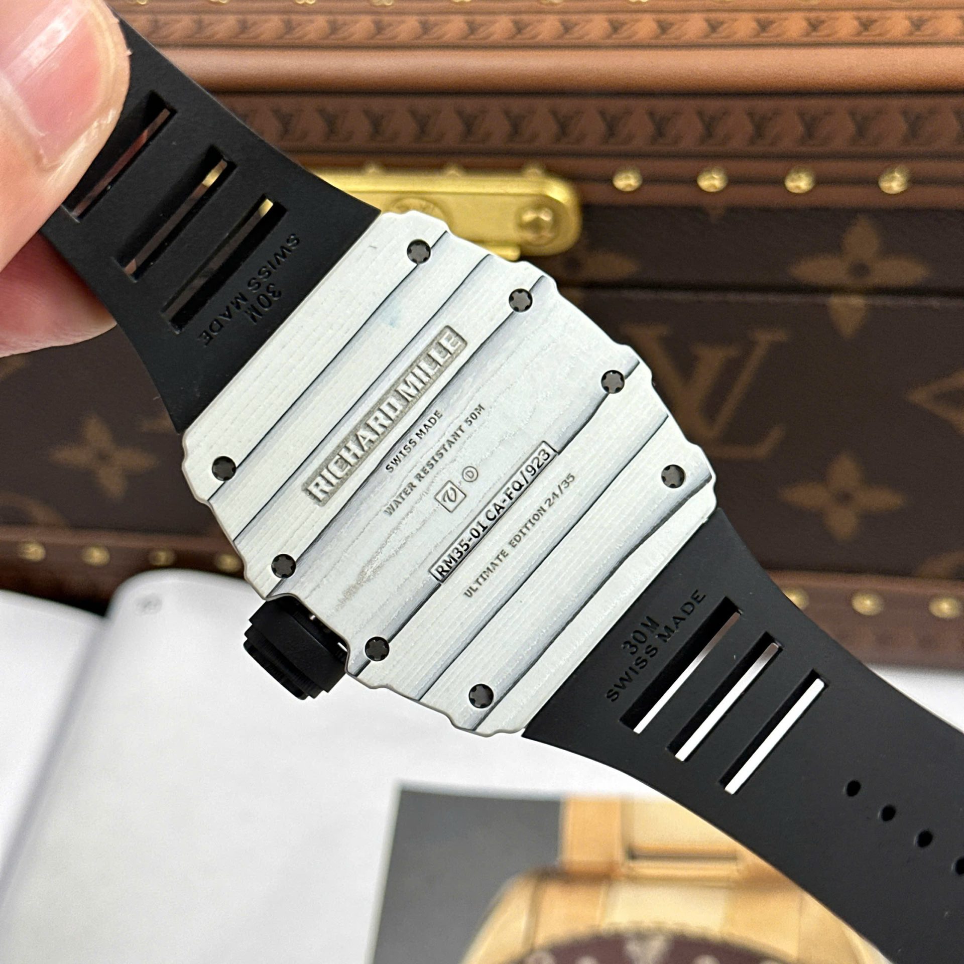 Richard Mille RM35-01 Rafael Nadal Replica Watches White Carbon NTPT ZF Factory 49,9x43mm