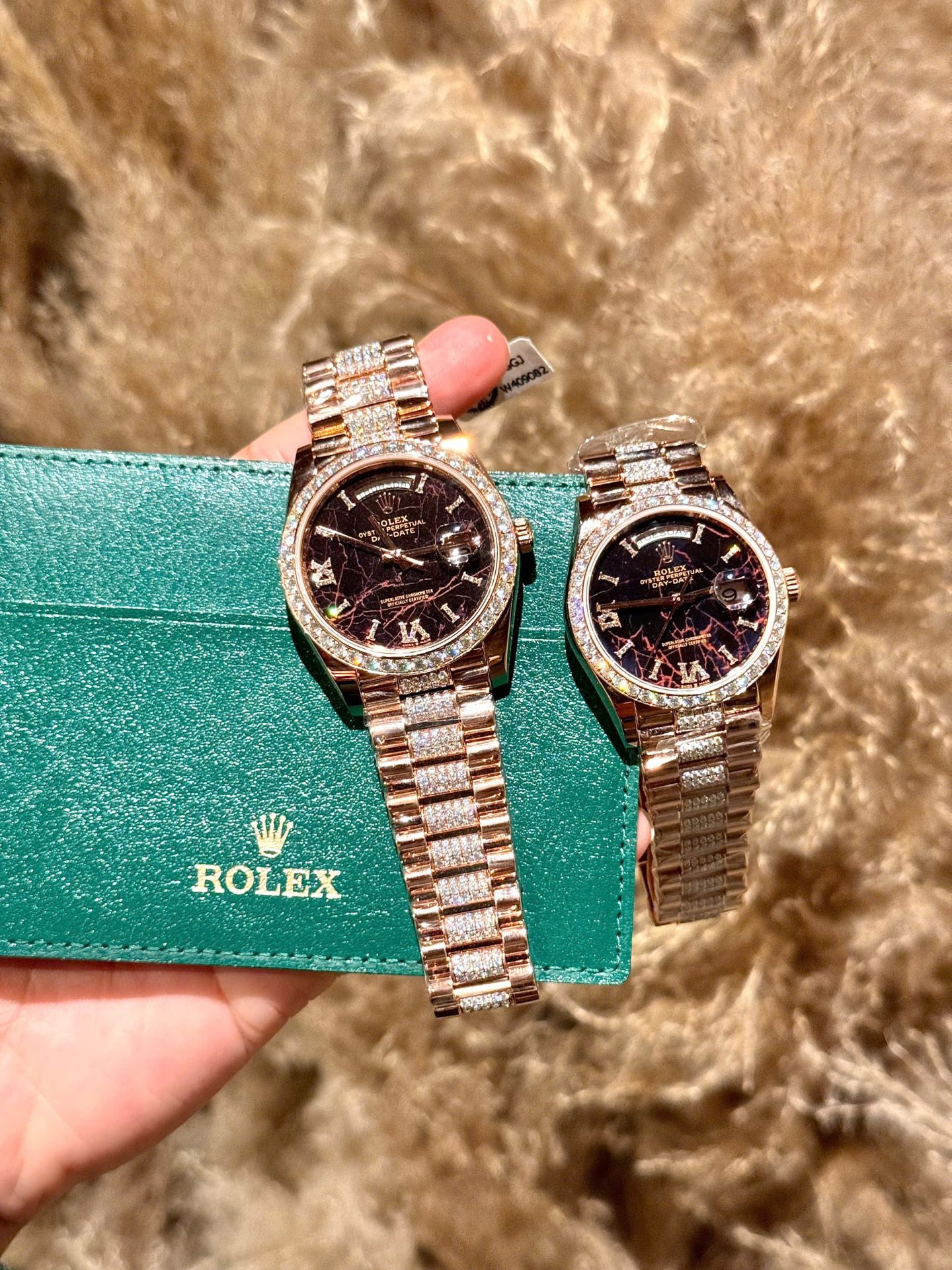 Rolex Day-Date Replica Watch Meteorite Dial Custom Moissanite Diamonds Hong Kong 40mm
