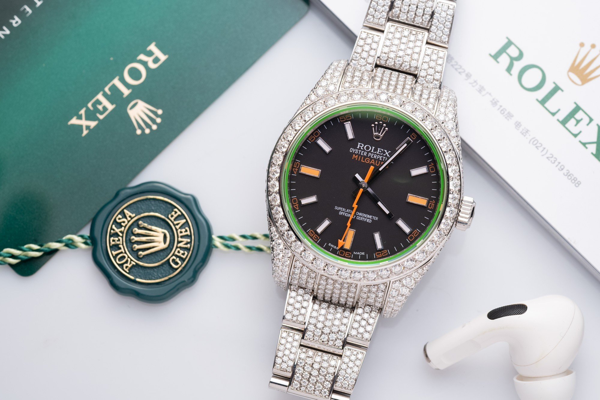 Rolex DateJust Replica 1:1 Watch Full Diamond Moissanite 41mm
