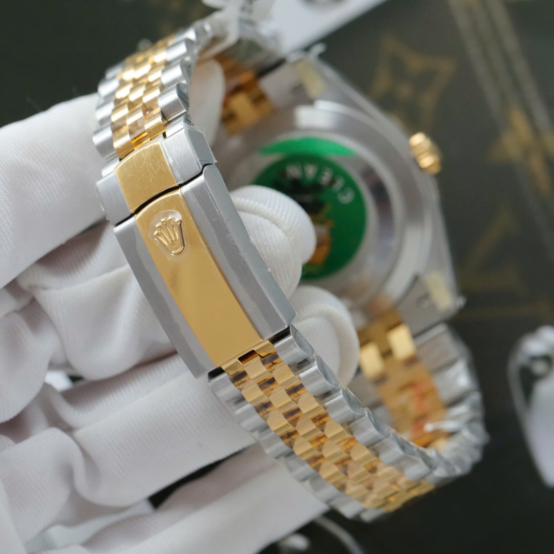 Rolex DateJust Copies Watches Yellow Champagne Dial Moissanite Diamonds Clean Factory 41mm