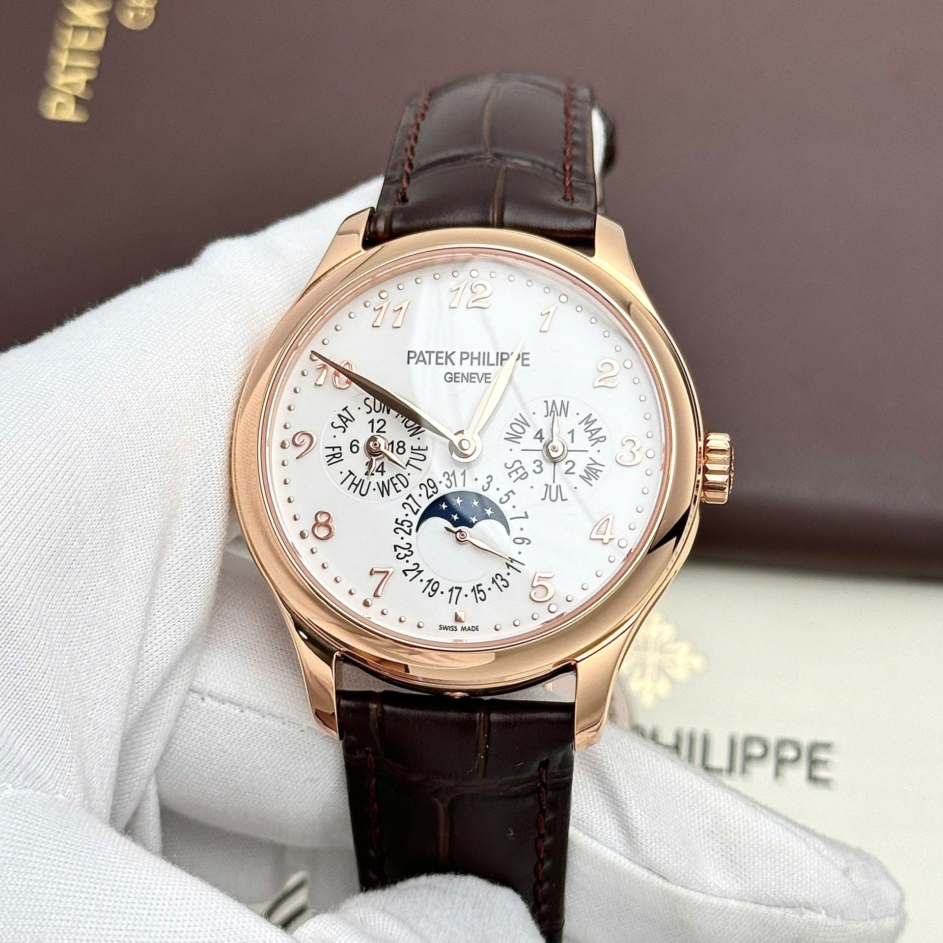 Patek Philippe Grand Complicaitons 5327R Super Clone Watches Brown Leather Strap 40mm