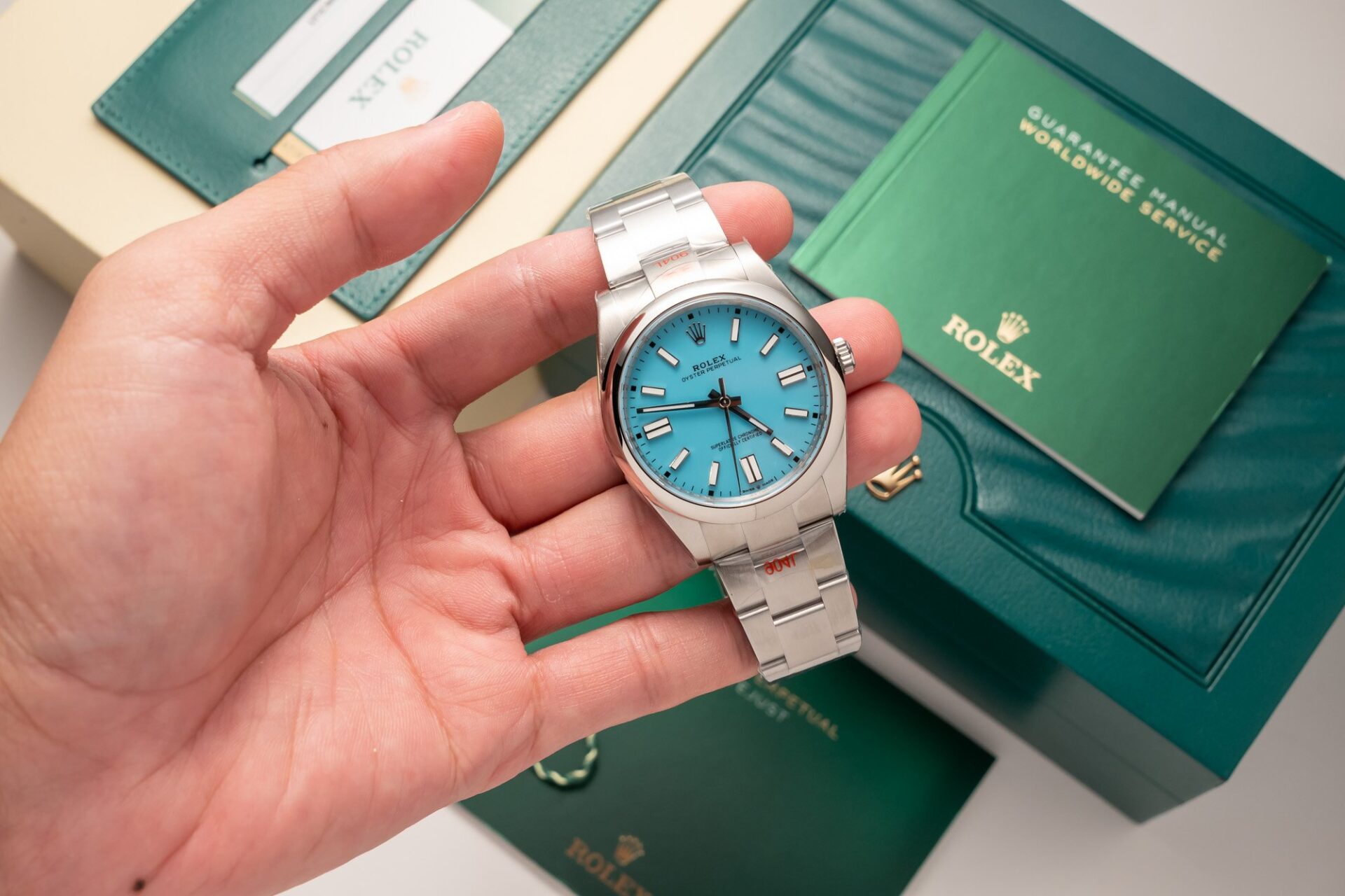 Rolex Replica 11 Watch Oyster Perpetual Ice Blue Dial King Factory 41mm