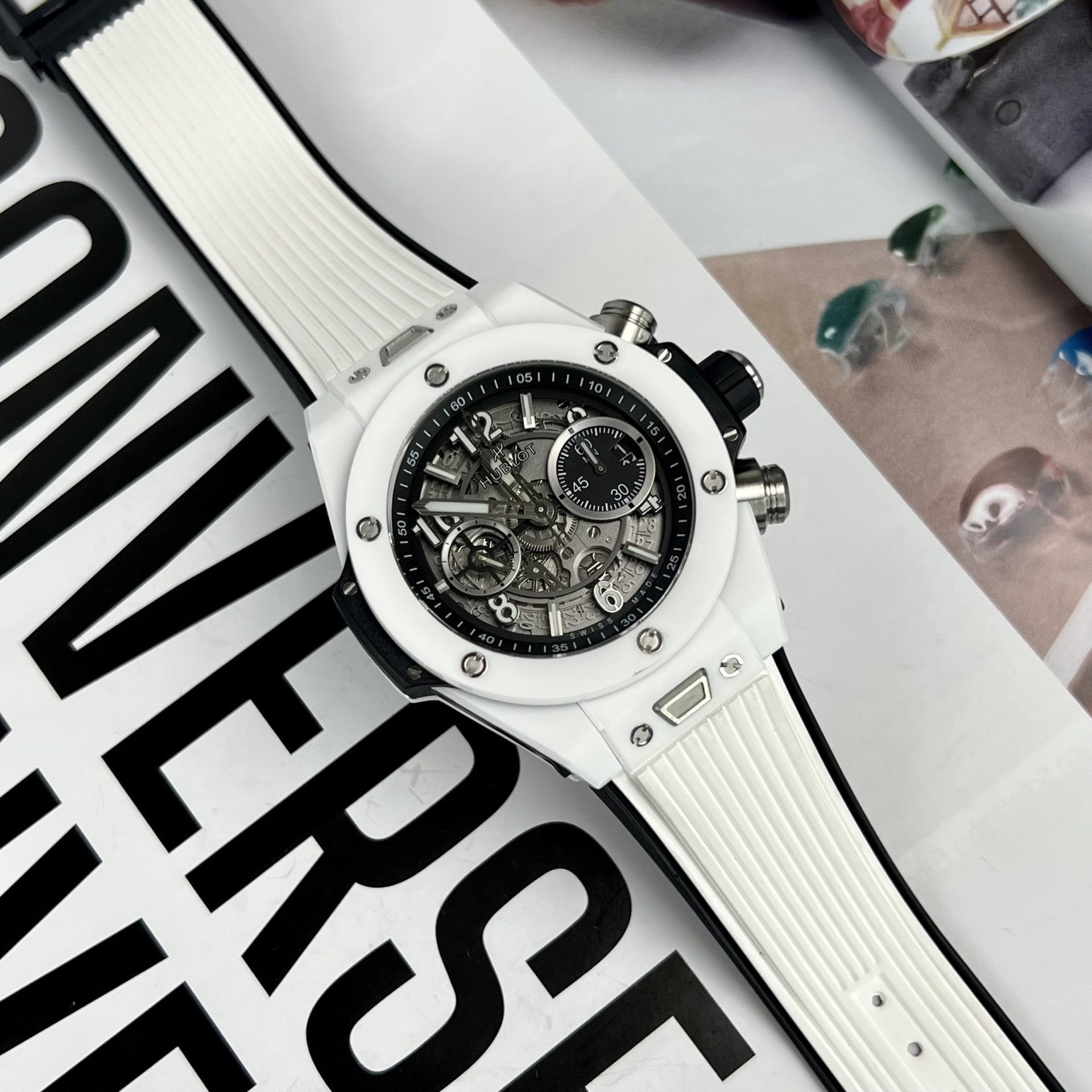 Hublot Replica 11 Watch Big Bang Unico White Ceramic Factory BBF 42mm