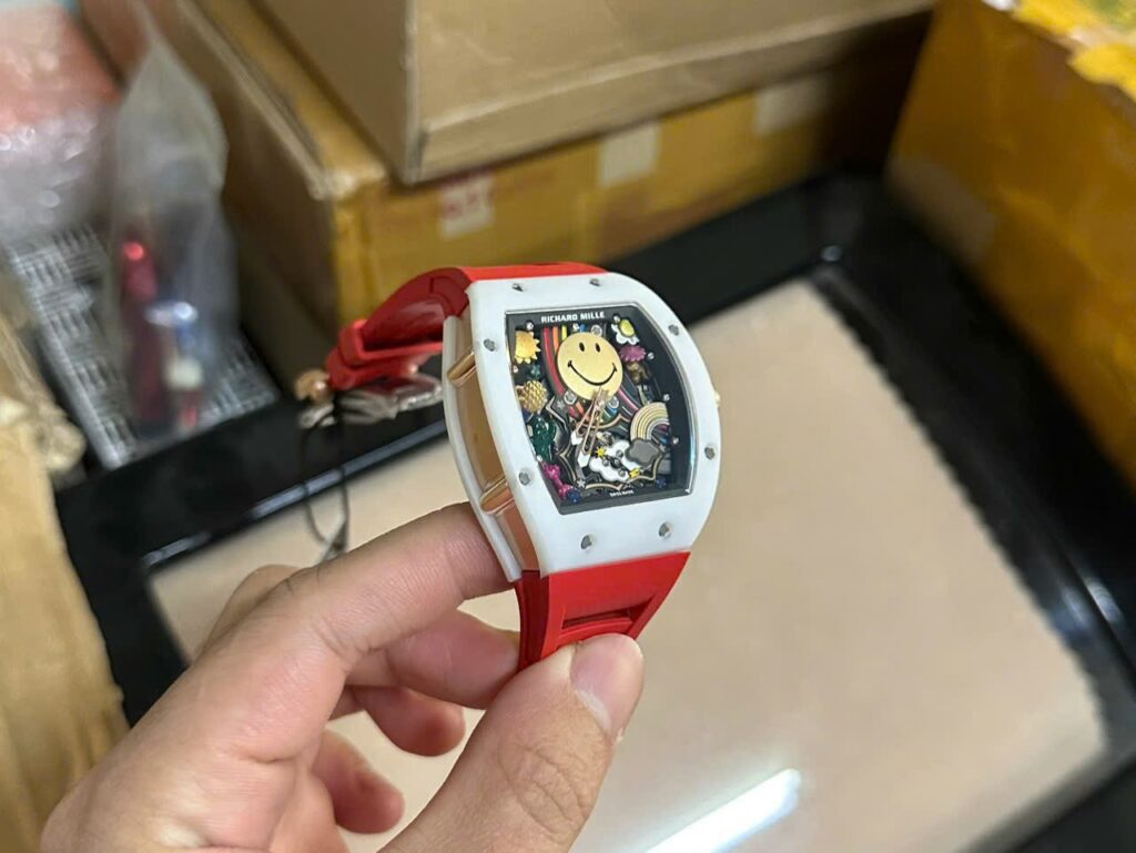 Richard Mille Replica 1:1 Watch RM88 Smiley Red Rubber Strap 42mm