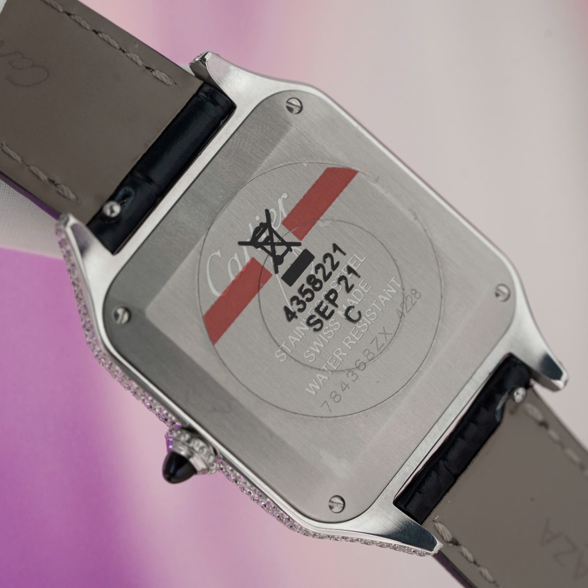 Cartier Replica 1:1 Watch Santos Dumont Large With Full Moissanite Diamond Hong Kong 42mm