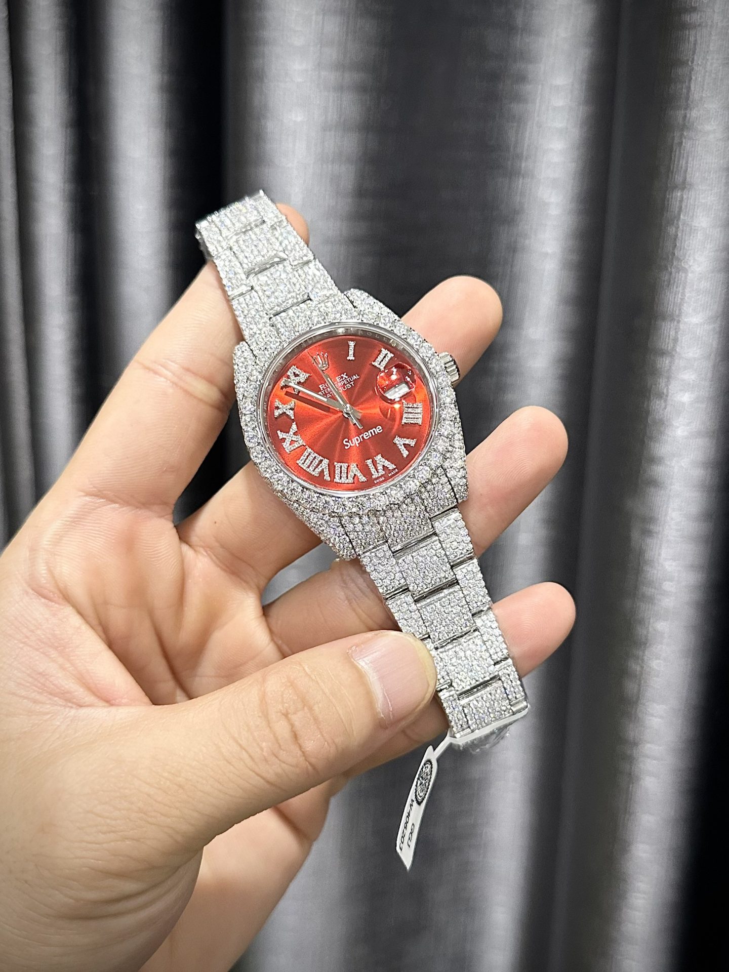 Rolex Replica 1:1 Watch DateJust Supreme Full Diamond Moissanite Hong Kong 41mm