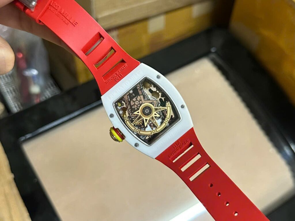 Richard Mille Replica 1:1 Watch RM88 Smiley Red Rubber Strap 42mm