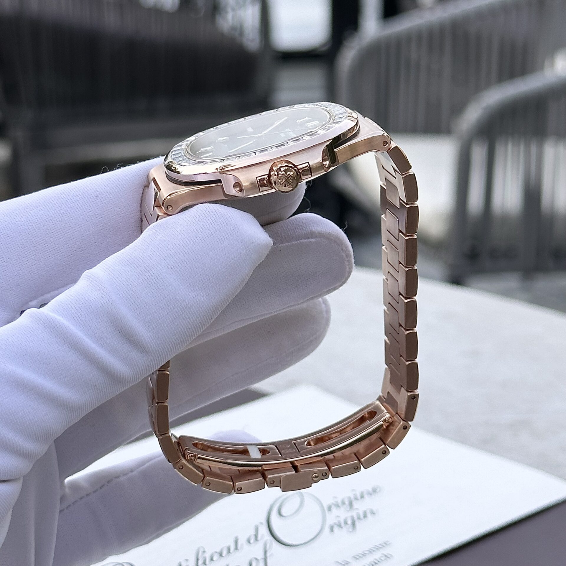 Patek Philippe Nautilus 5723 Gold Wrapped With Moissanite Baguette Diamonds 3K 40mm
