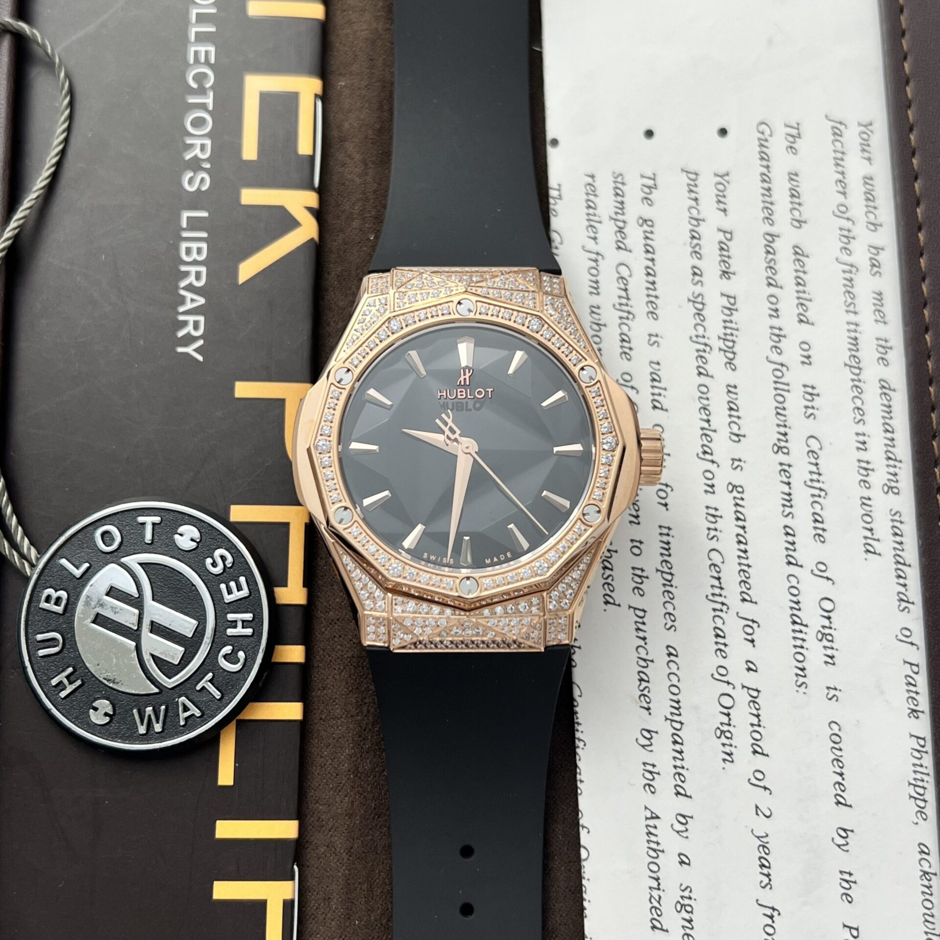 Hublot Replica 1:1 Watch Orlinski King Gold Full Diamonds Black 40mm